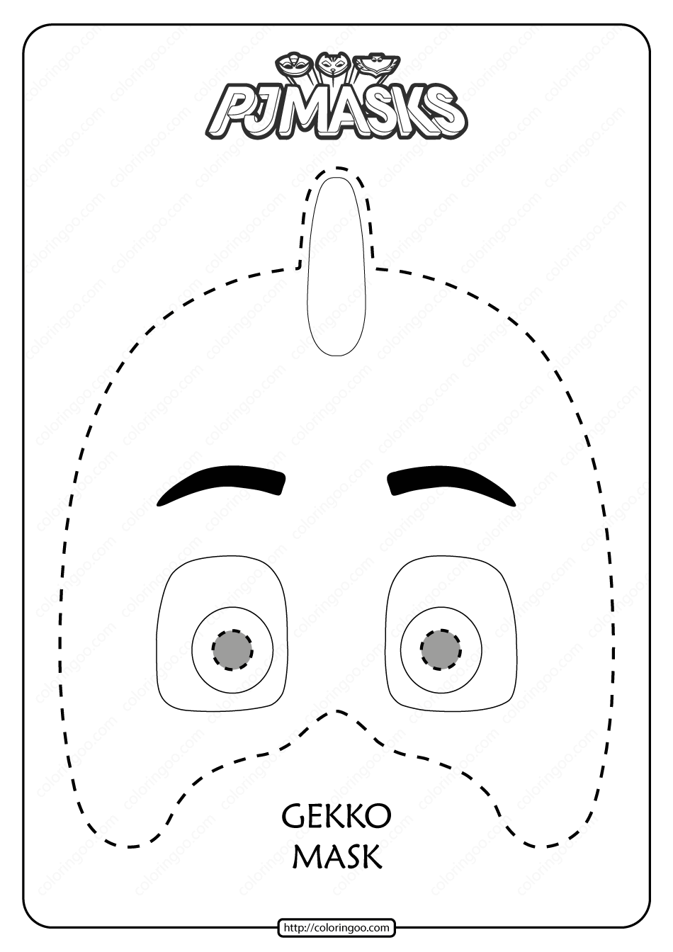 Free Printable Gekko PJ Masks Coloring Page