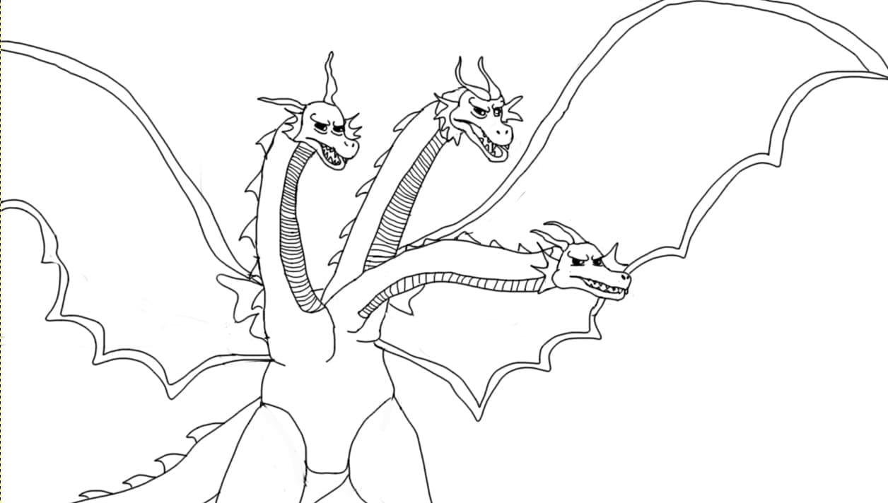 Free Printable Ghidorah Coloring Page Download Print Or Color Online For Free