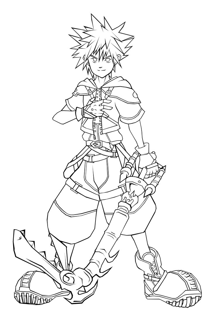 Kingdom Hearts Artwork Coloring Pages Printable