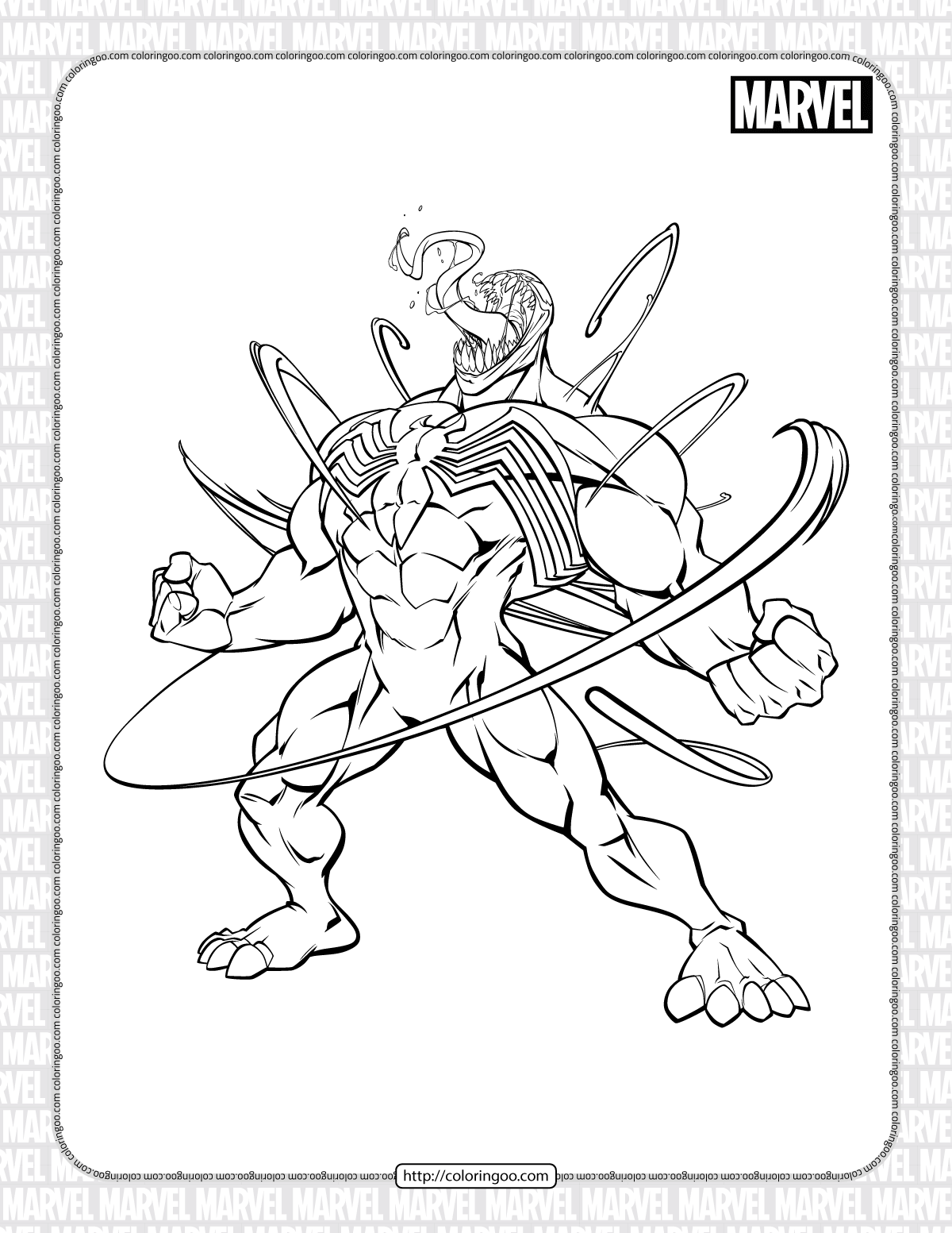 Venom Coloring Coloring Pages Printable