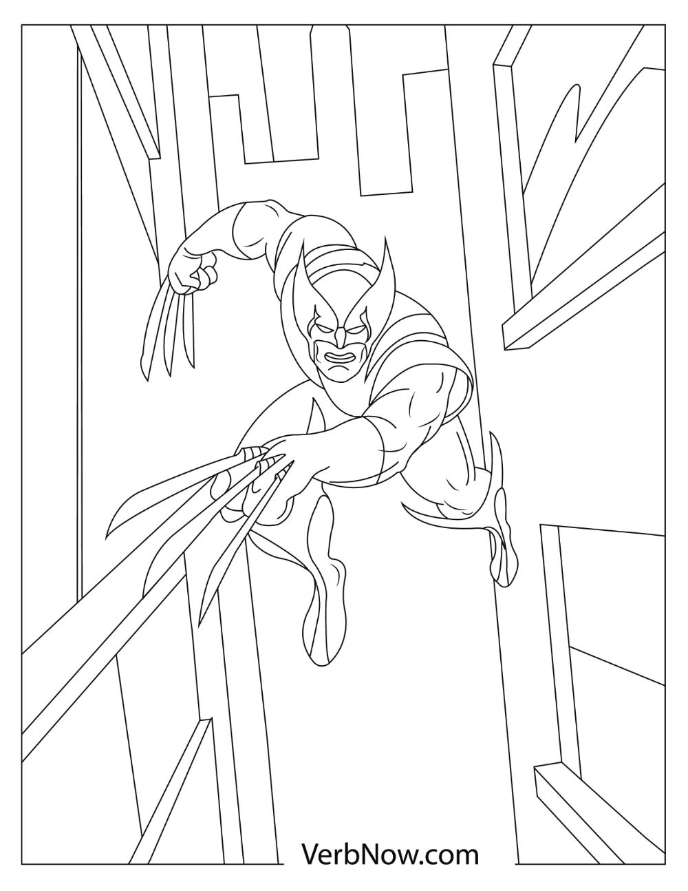 X-Men Wolverine Coloring In For Kids
