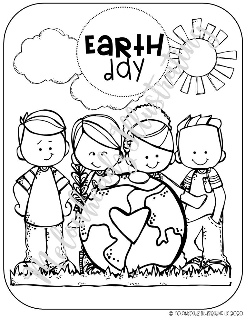FREEBIE Earth Day Coloring Page Printable Melonheadz