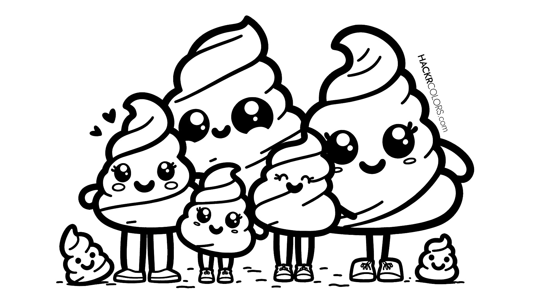 Poop Emoji Clipart Coloring Page Printable