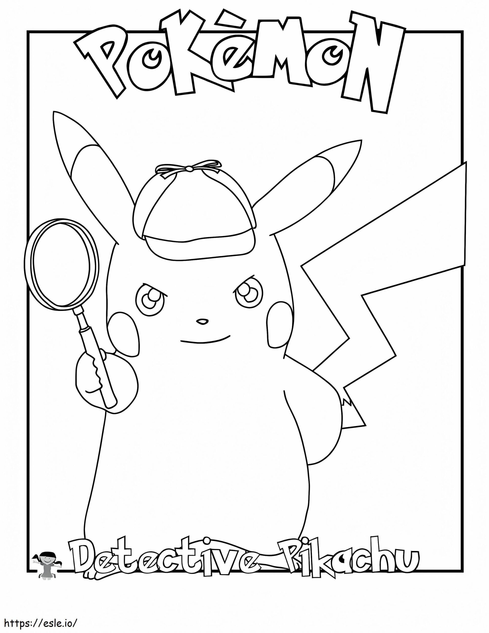 Genial Detective Pikachu Para Colorear