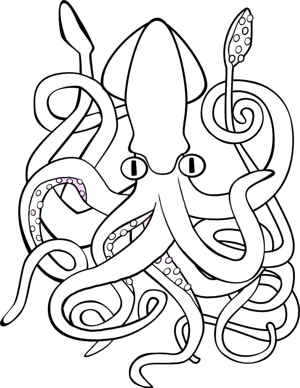 Giant Squid Colouring Page Rooftop Post Printables