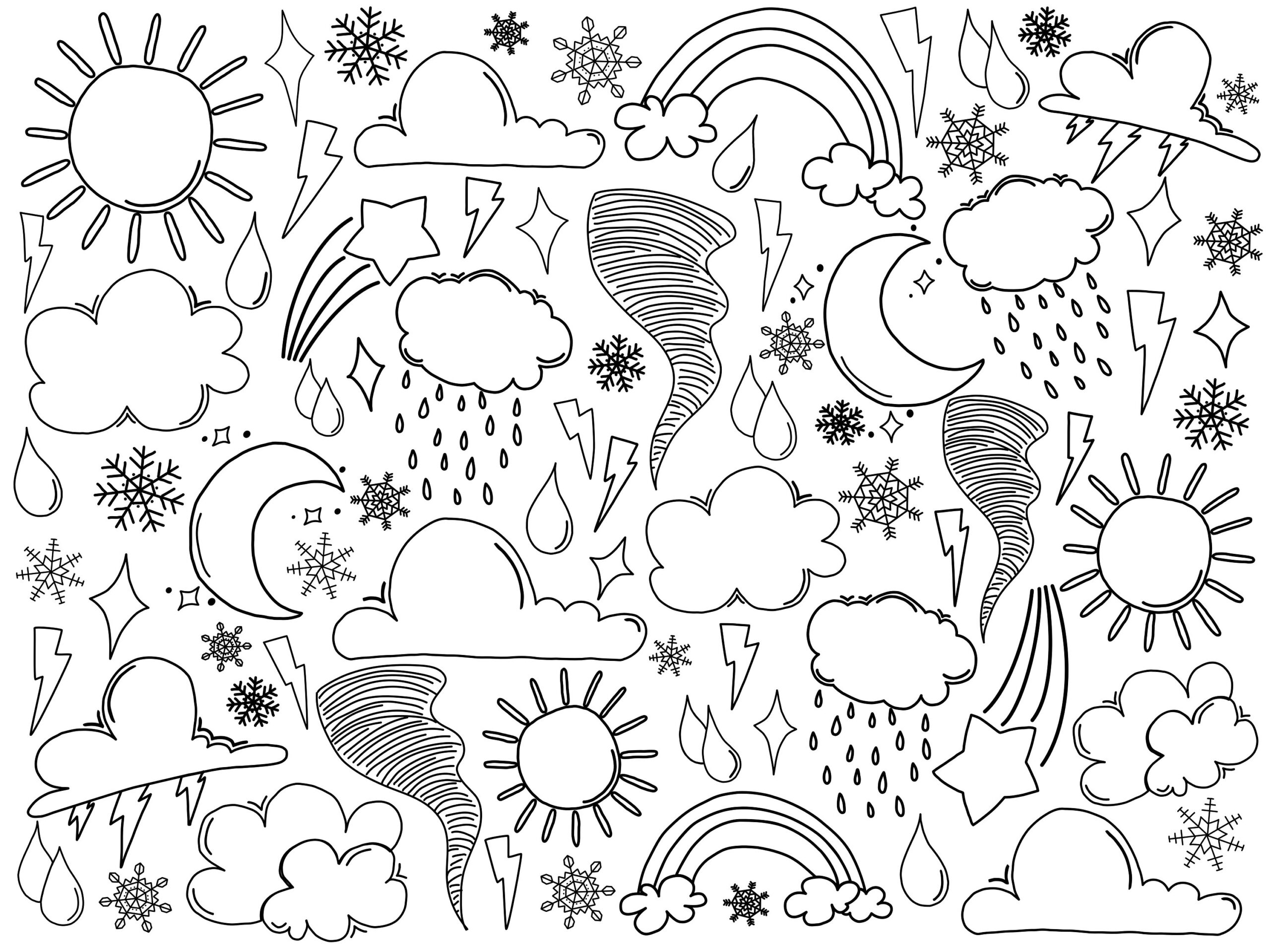 GIANT Weather Coloring Page digital Download Etsy