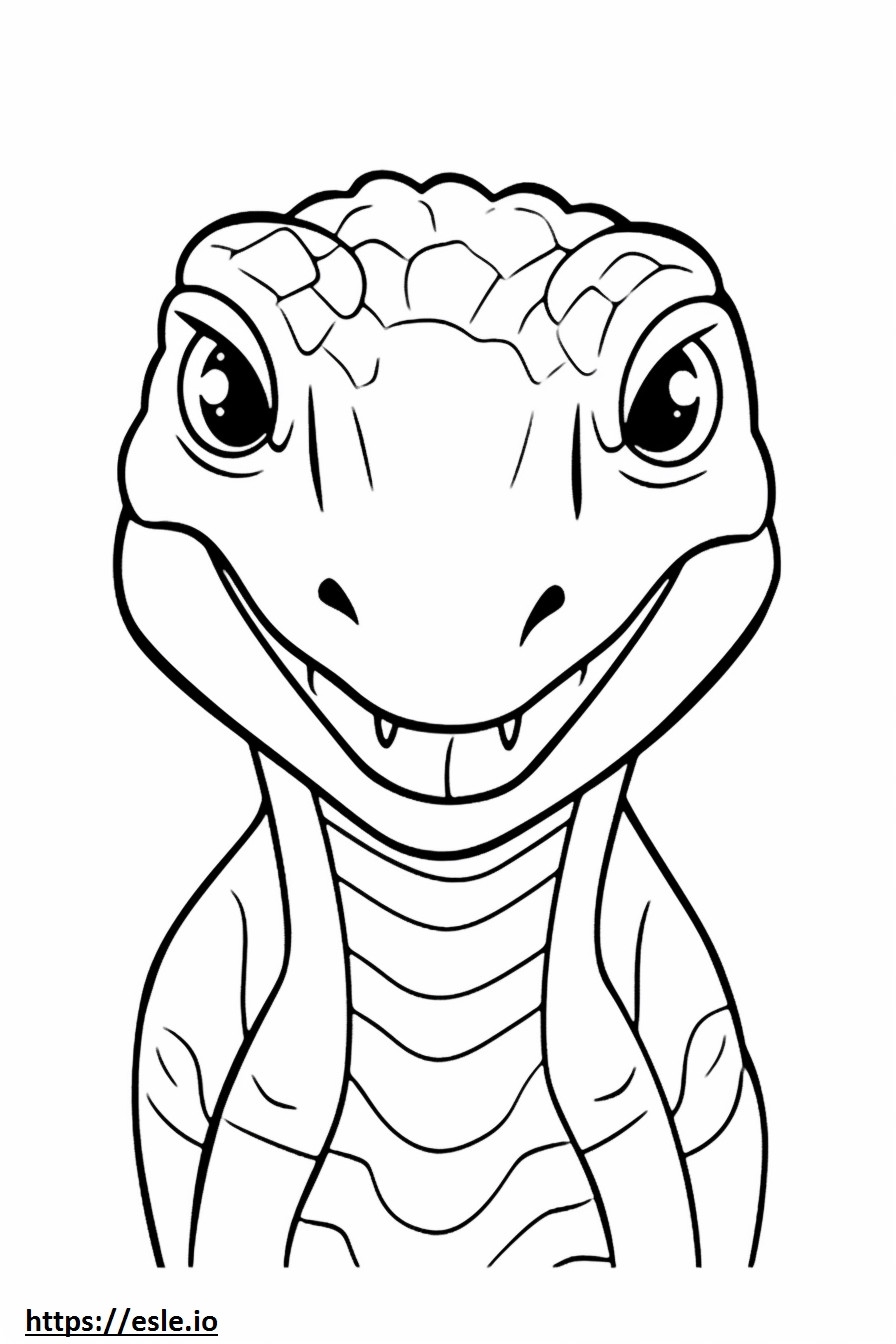 Golden Lancehead Kawaii Coloring Page