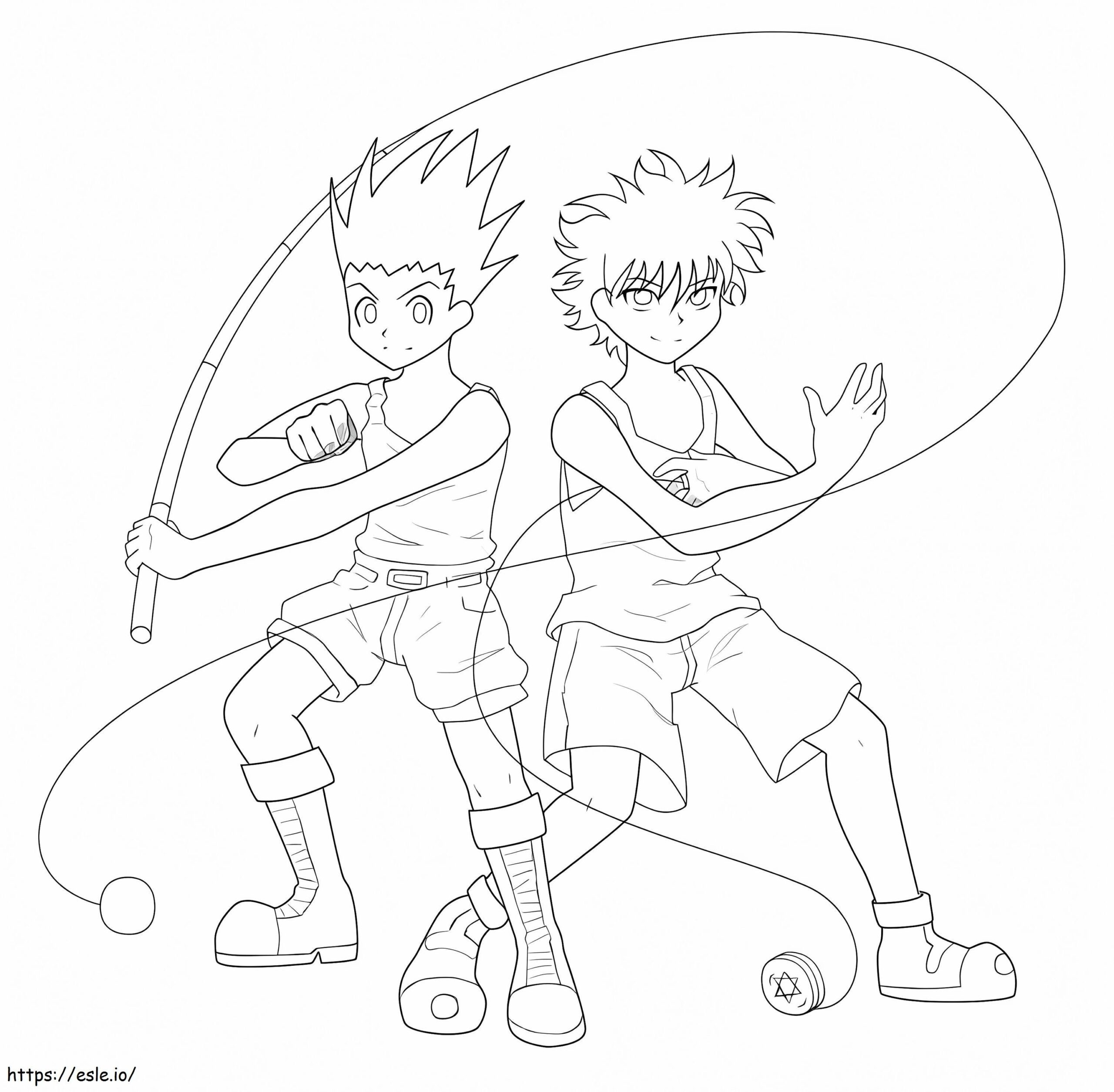 Gon And Killua Hunter X Hunter 1 Coloring Page