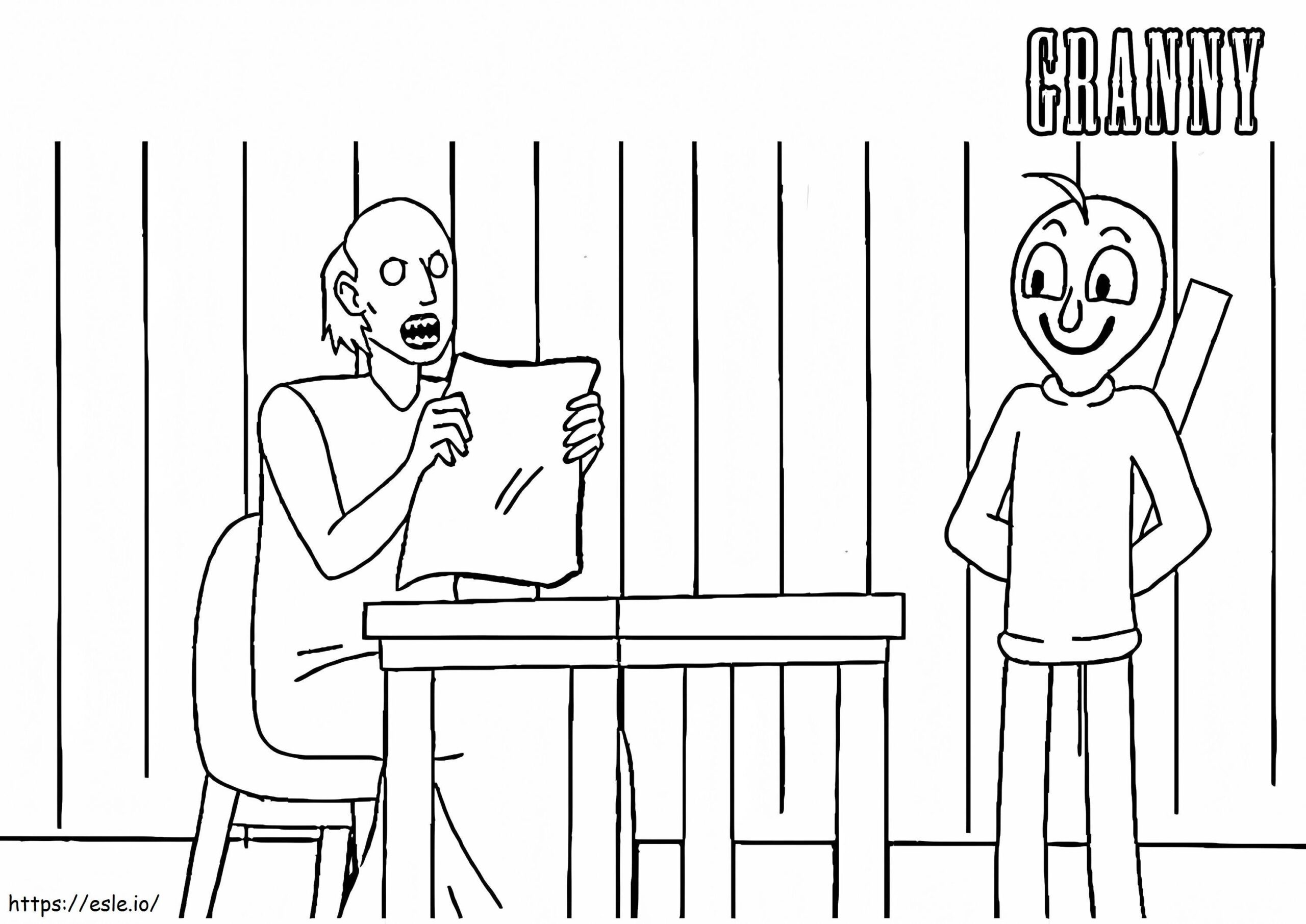 Granny And Baldi Coloring Page