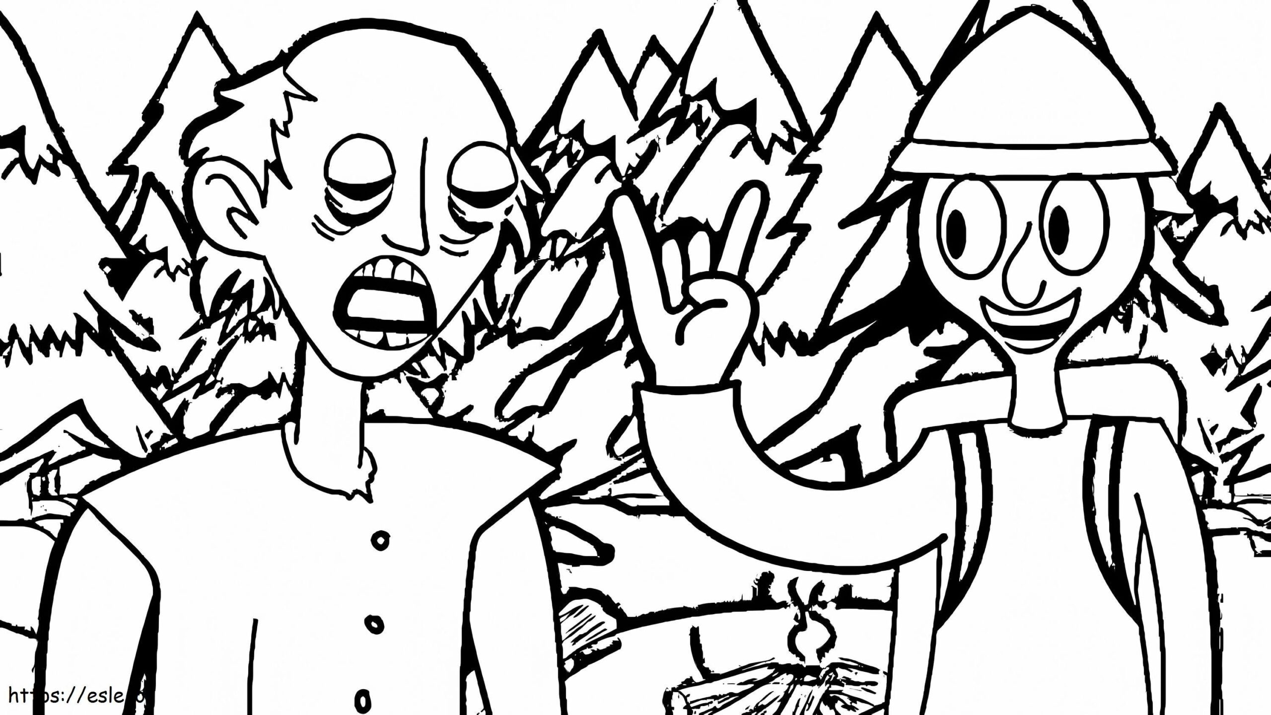Granny With Baldi Coloring Page
