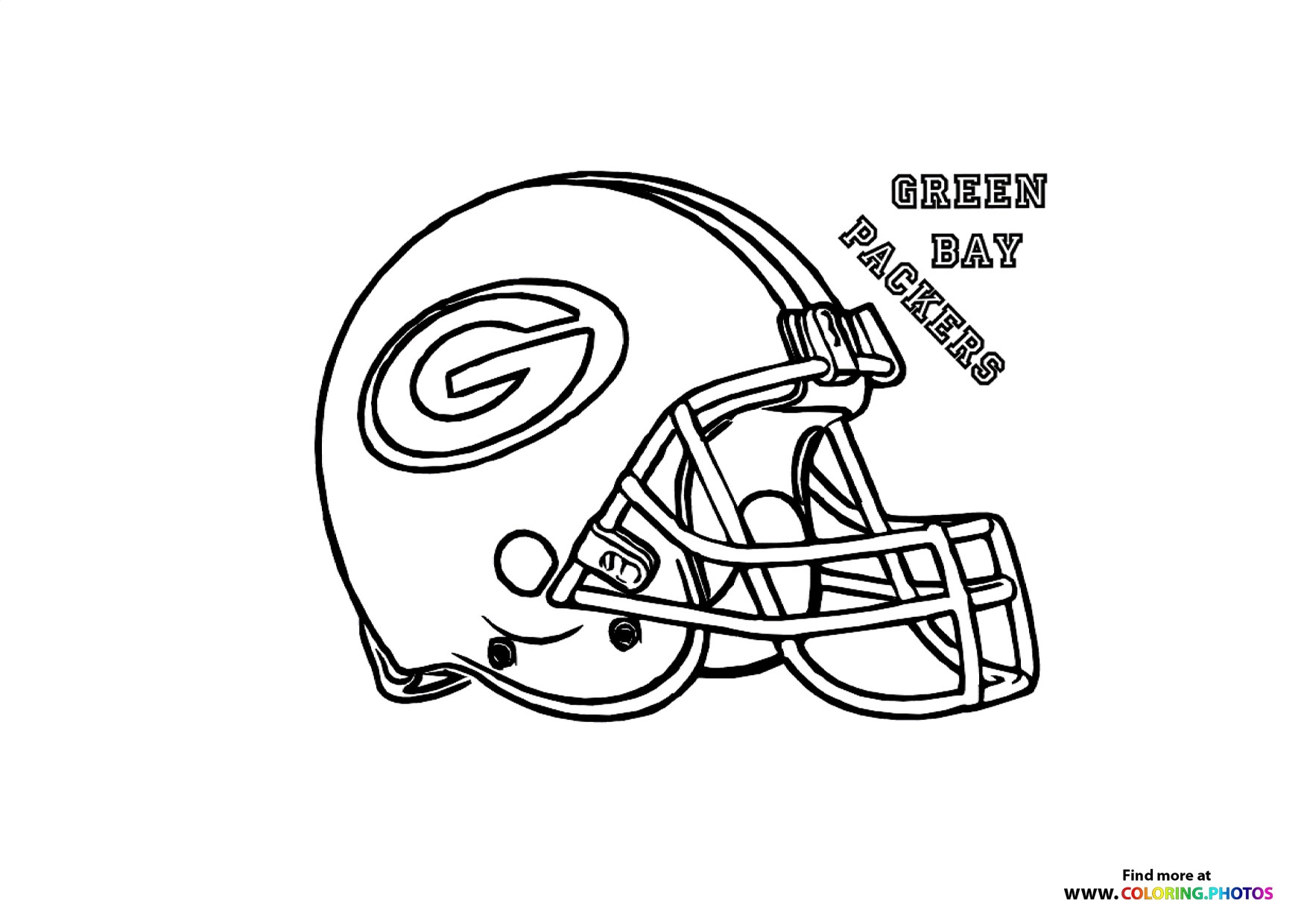 Green Bay Packers NFL Helmet Coloring Pages For Kids