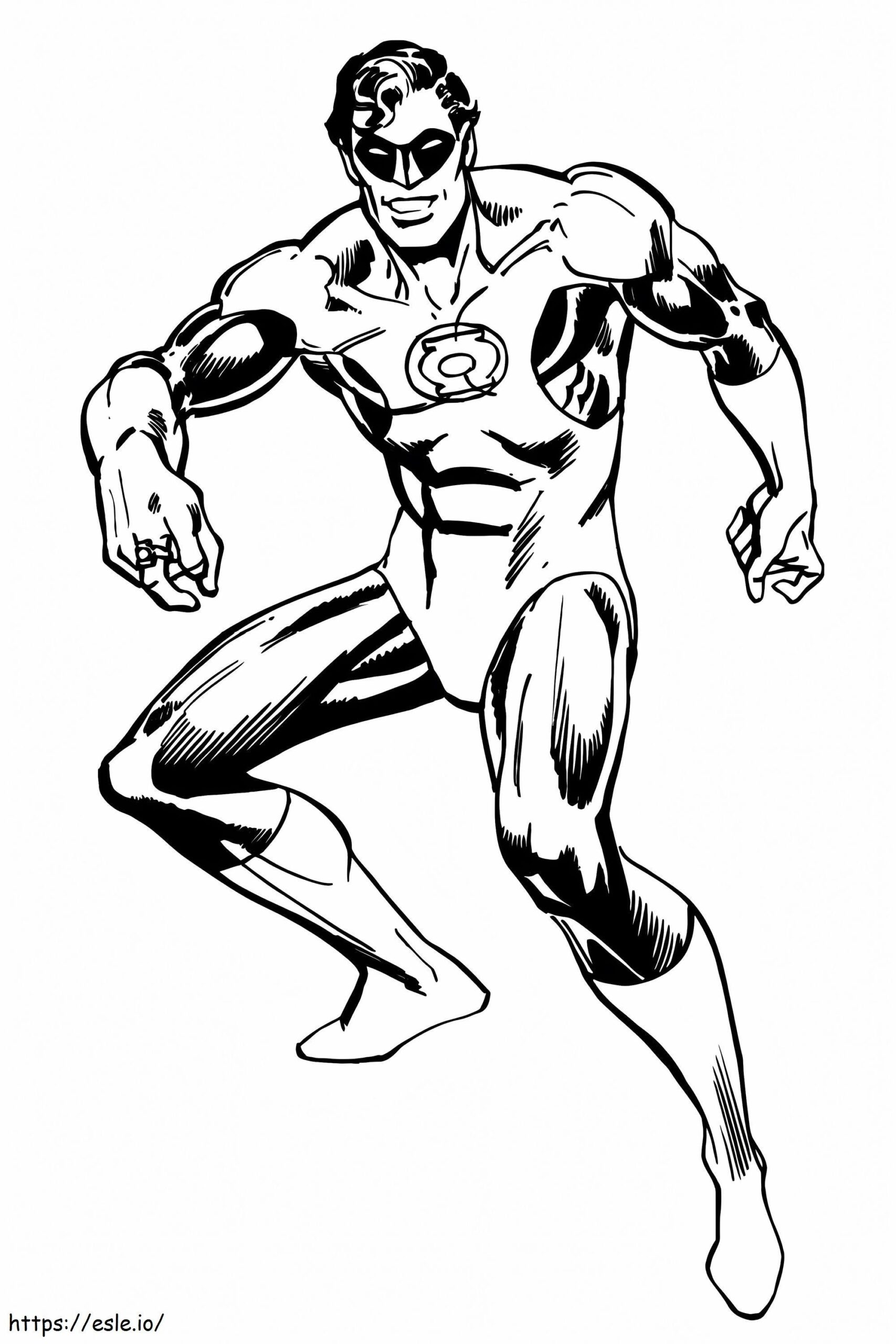 Green Lantern Smiling Coloring Page