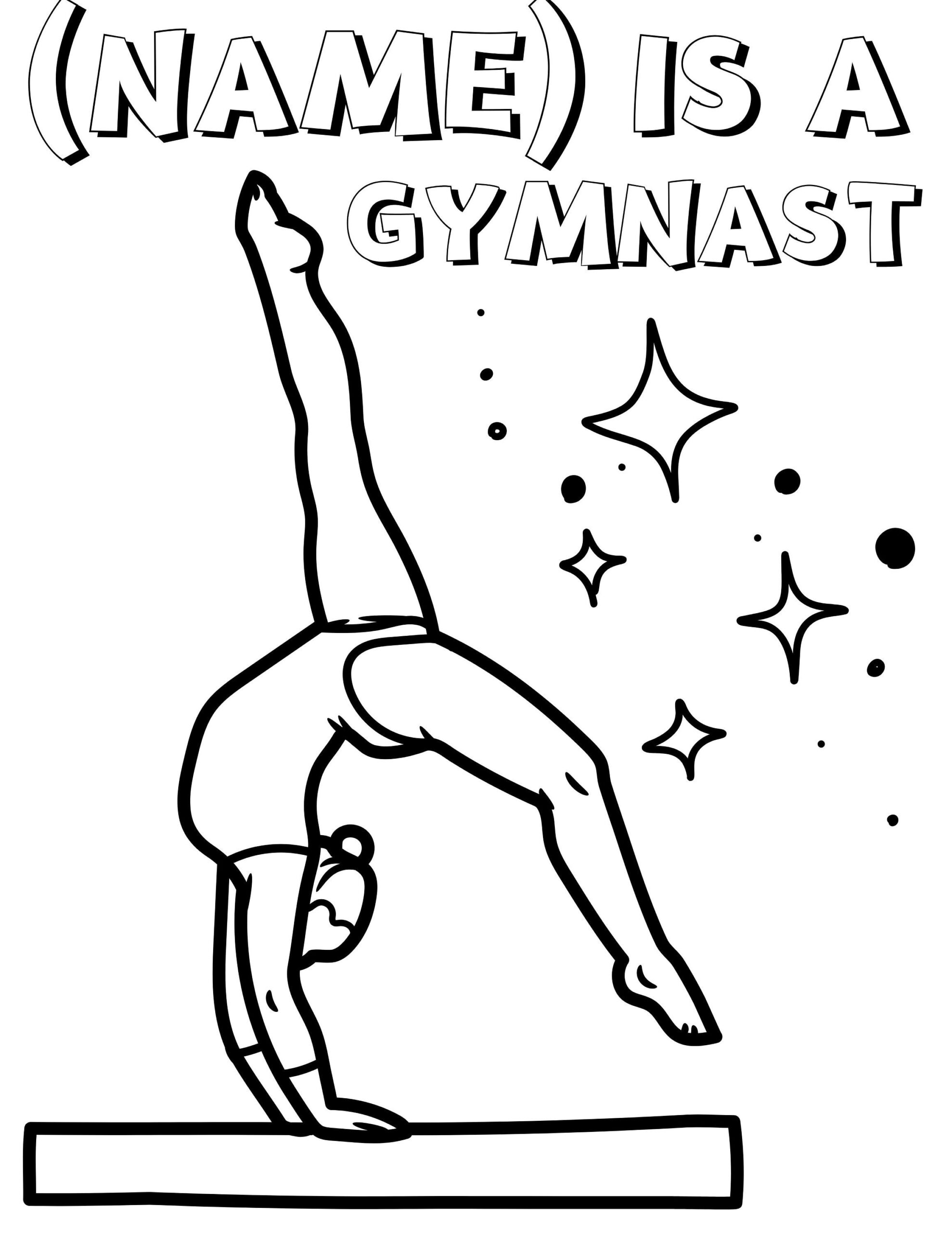 Gymnastics Coloring Sheet Personalized Coloring Sheet Coloring Sheets Coloring Pages Personalized Coloring Page Etsy