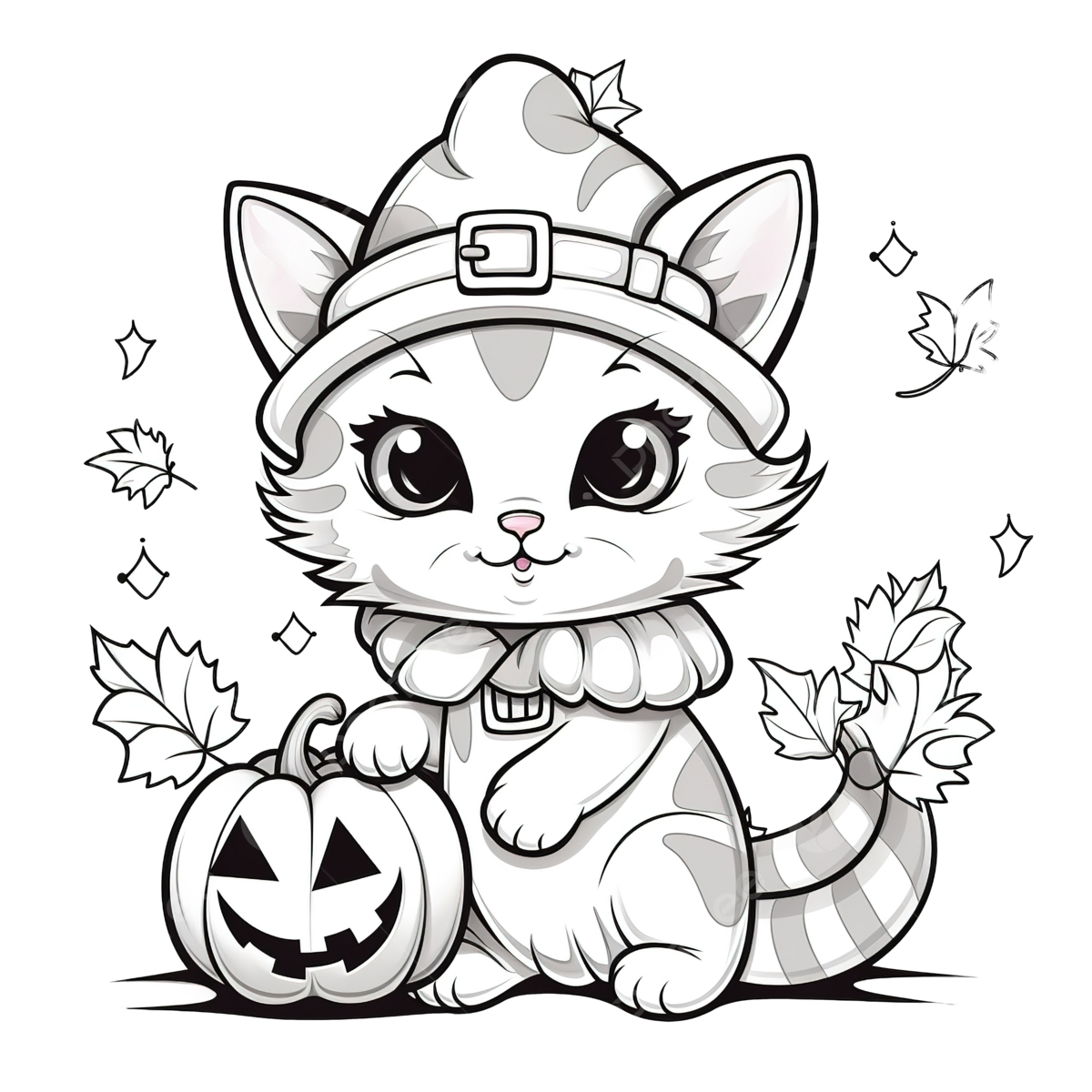 Halloween Cats Coloring Pages Printable