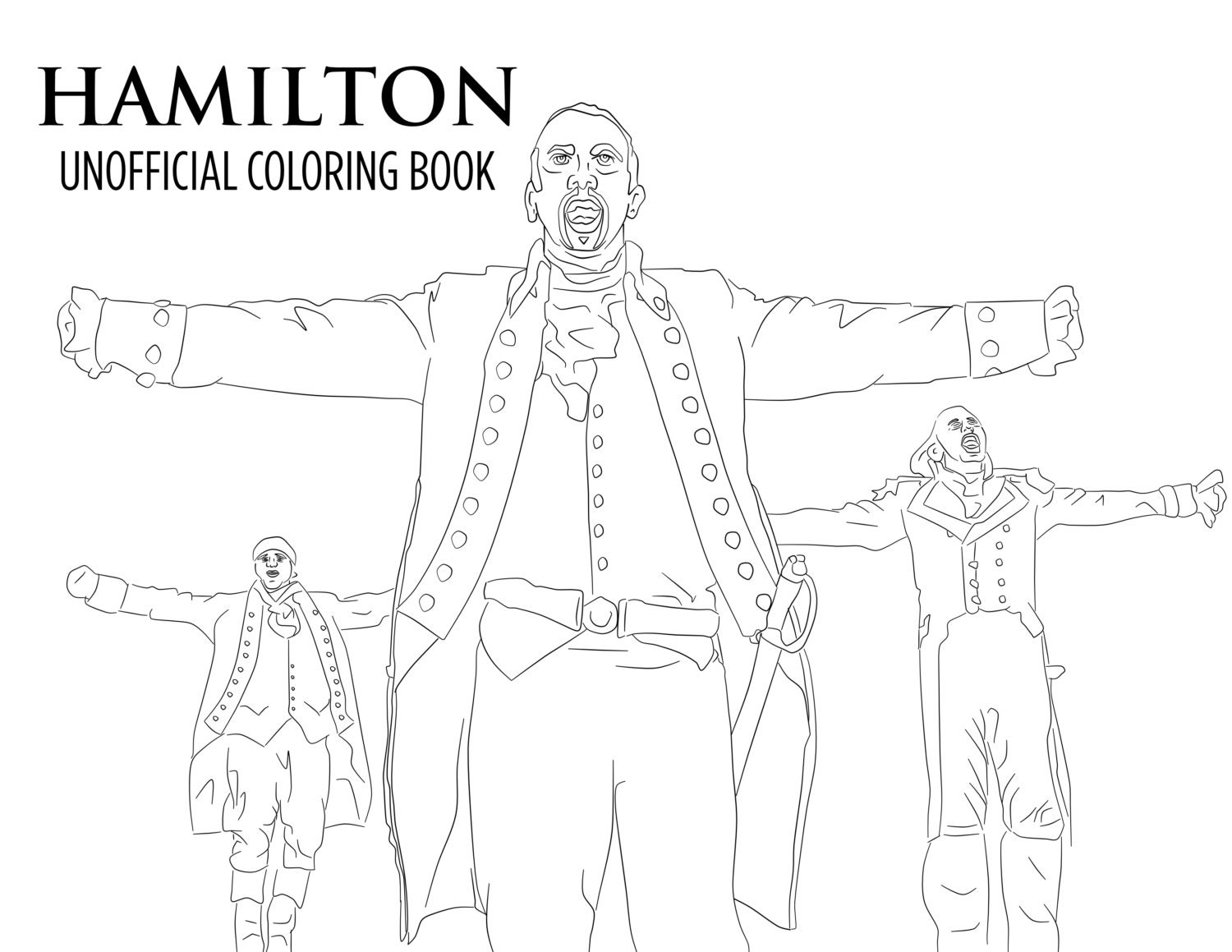 Hamilton Coloring Book Printable Download Unofficial Broadway Musical Quarantine Activity Etsy