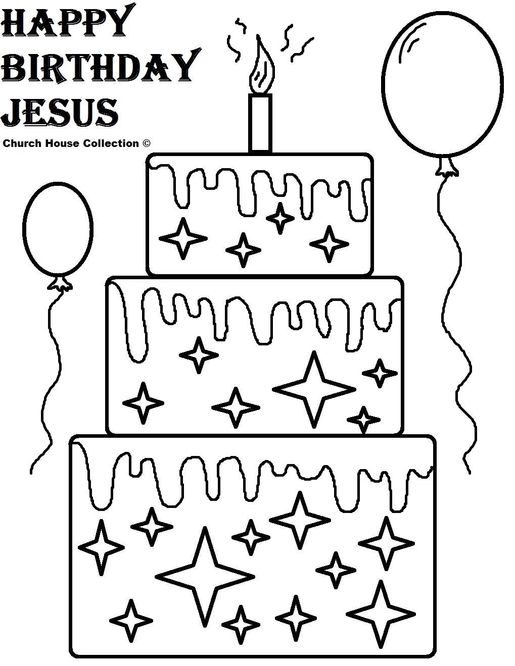 Happy Birthday Jesus Coloring Pages