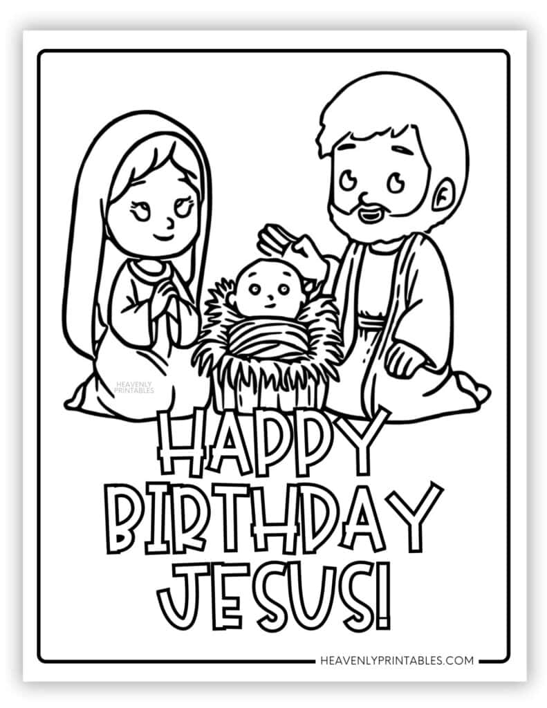 Happy Birthday Jesus Coloring Pages Free PDF Printables Heavenly Printables