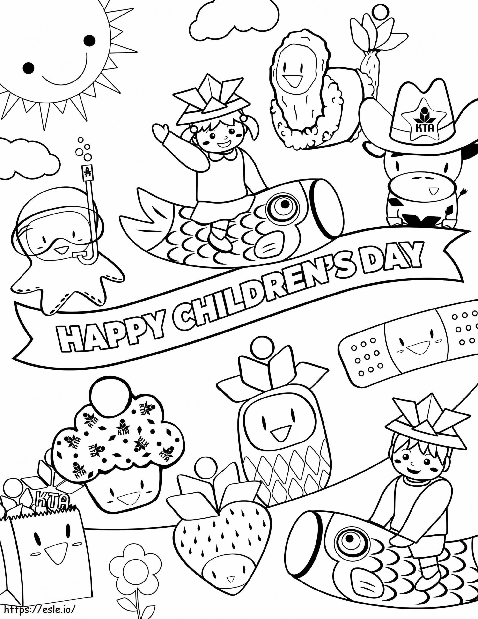 Happy Childrens Day 2 Coloring Page