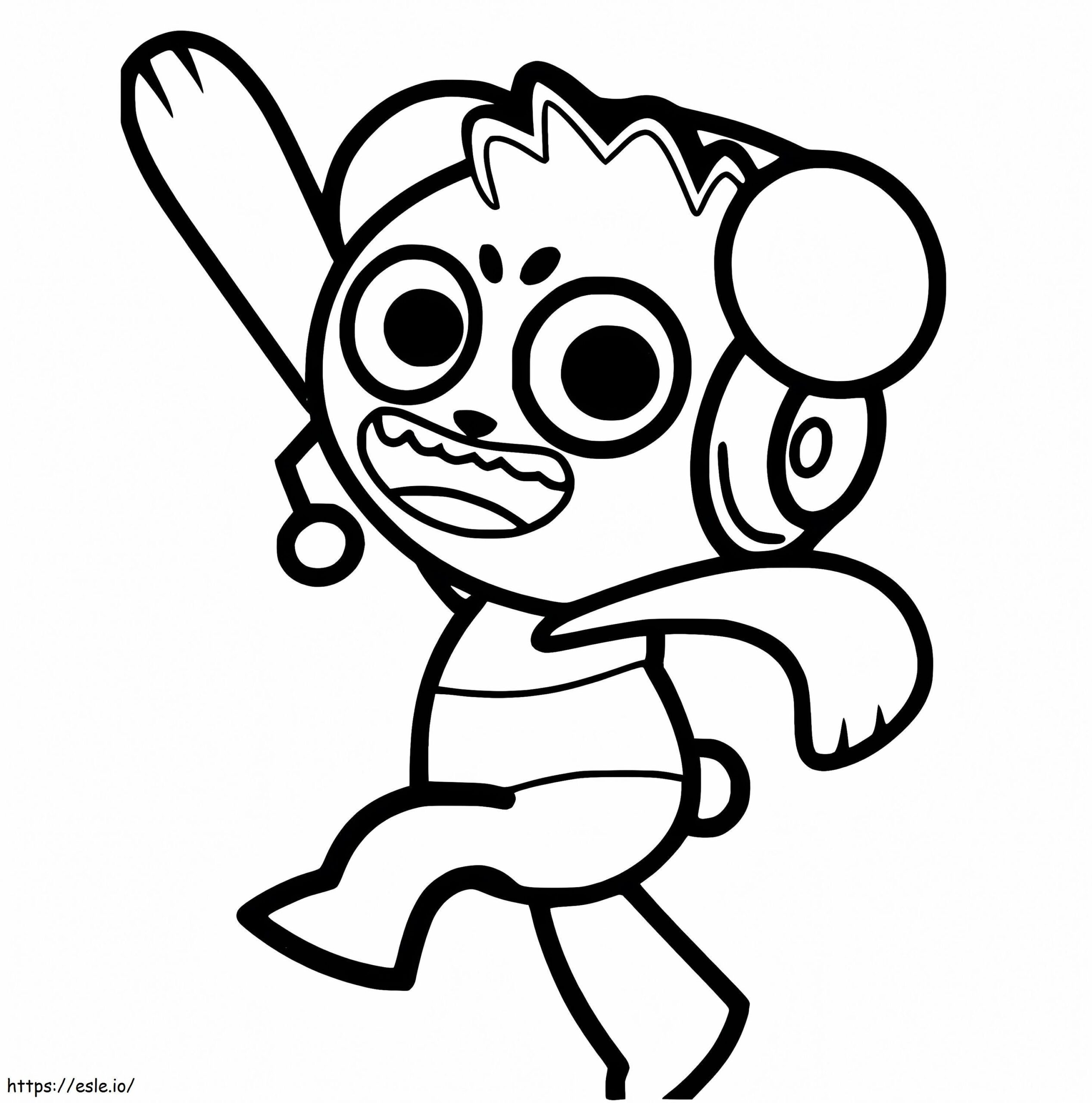 Happy Combo Panda Coloring Page