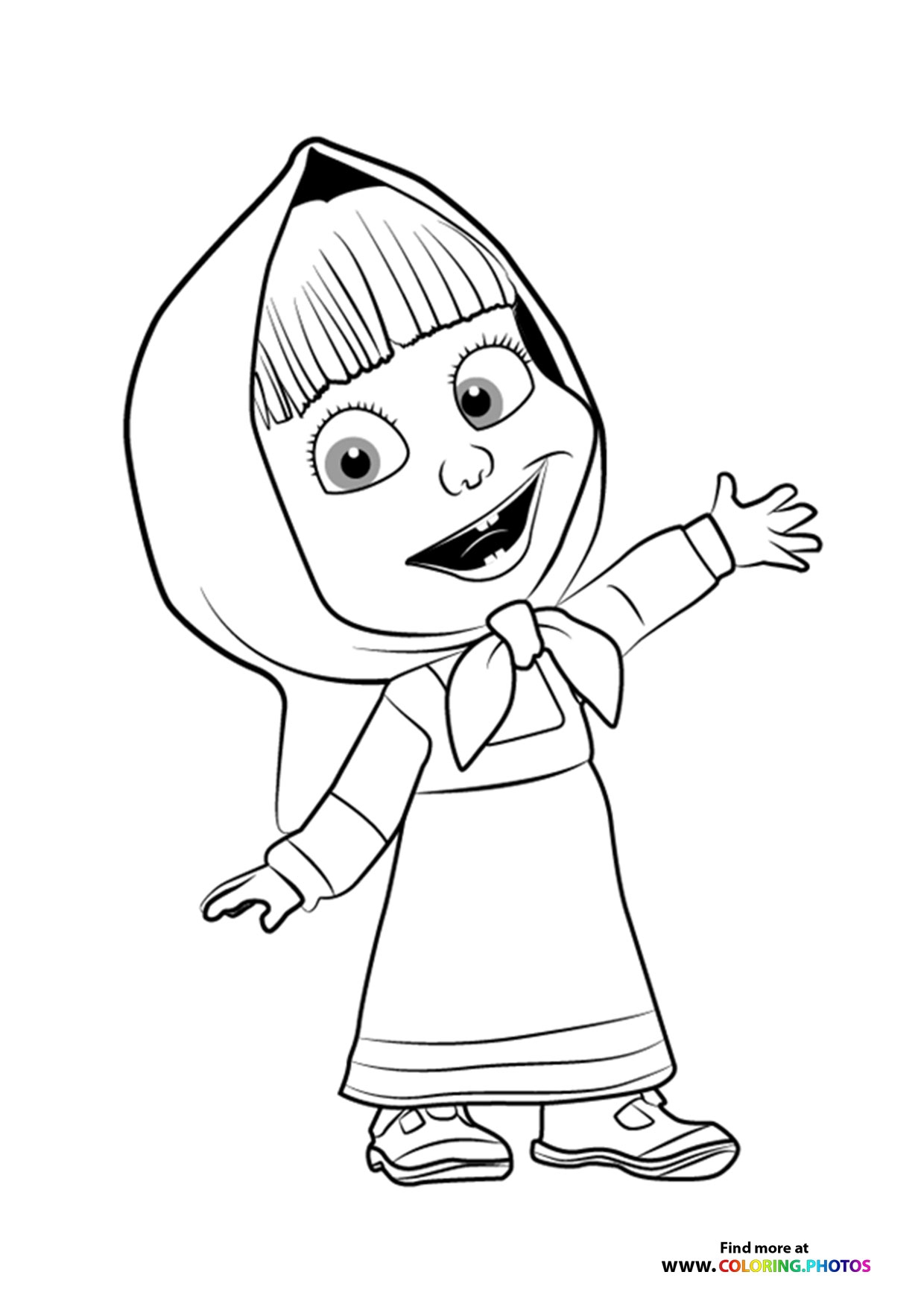 Happy Masha Coloring Pages For Kids