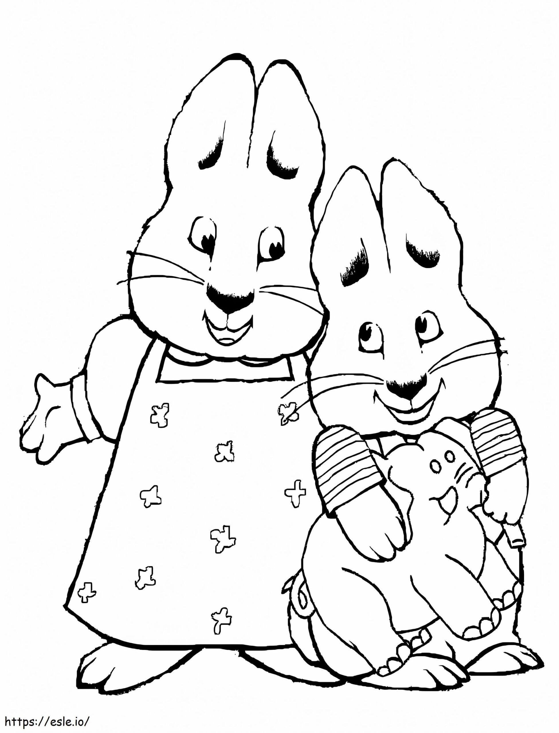 Happy Max And Ruby Coloring Page