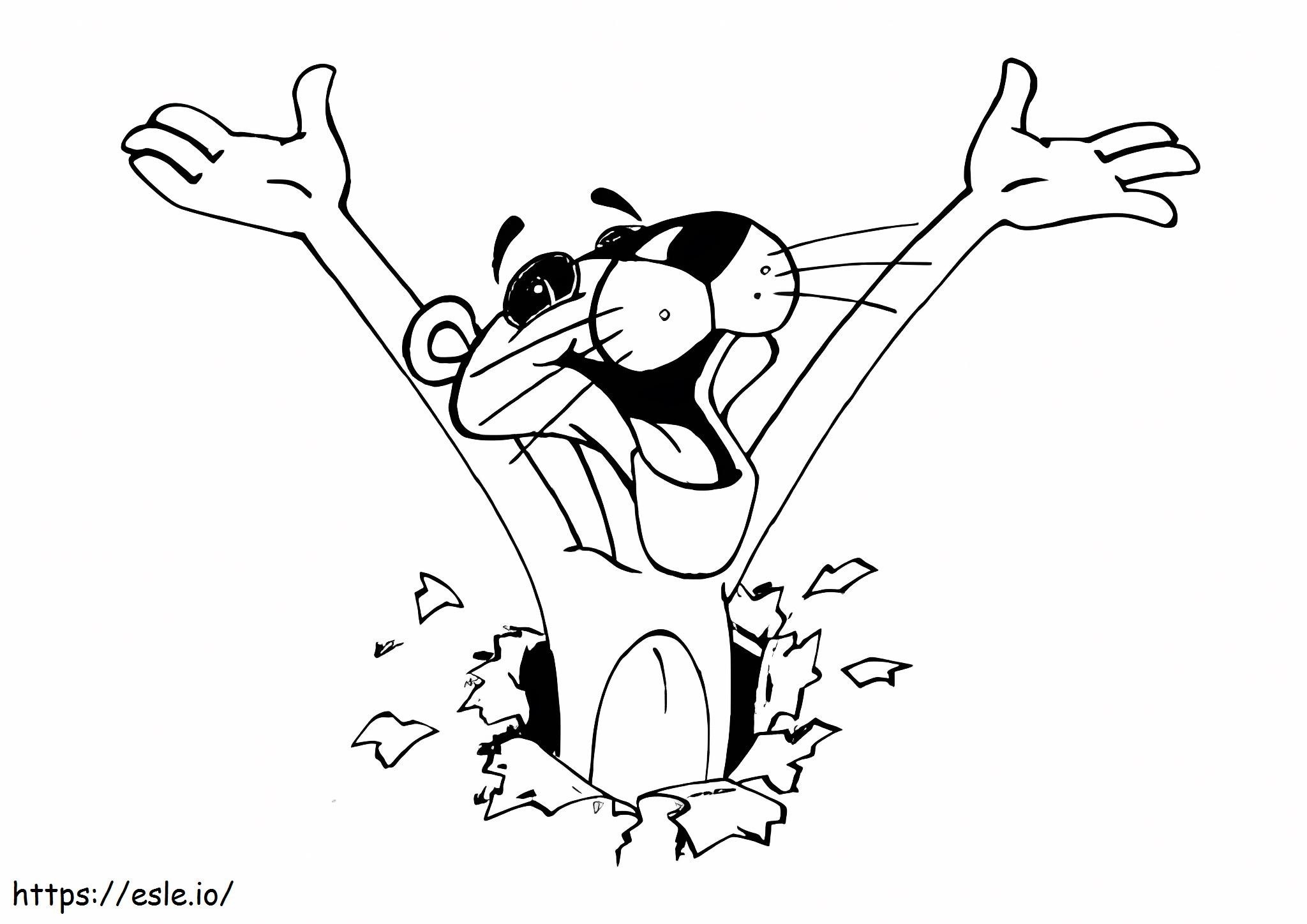 Happy Pink Panther Coloring Page