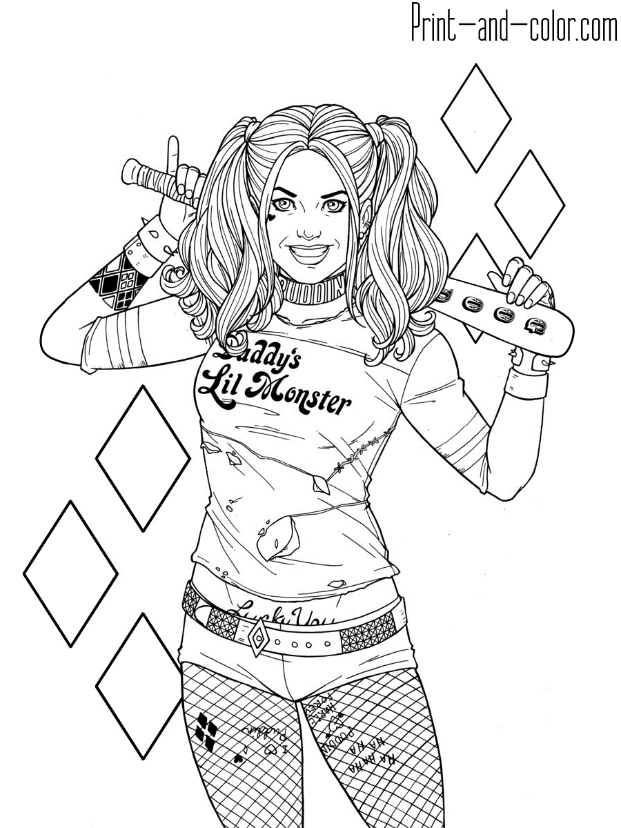 Harley Quinn Coloring Pages Print And Color