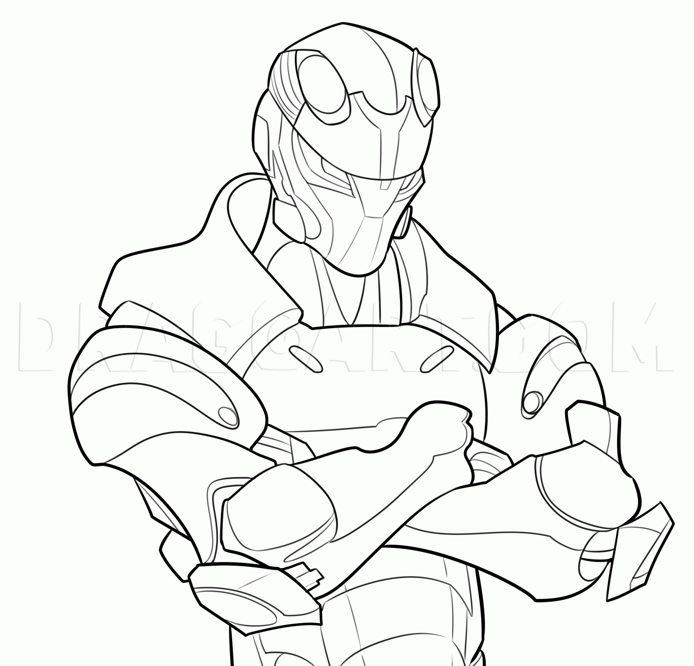 How To Draw Carbide From Fortnite Coloring Page Trace Drawing