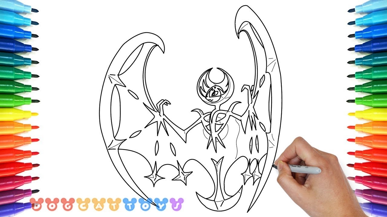 How To Draw Lunala Pokemon Drawing Coloring Pages For Kids YouTube