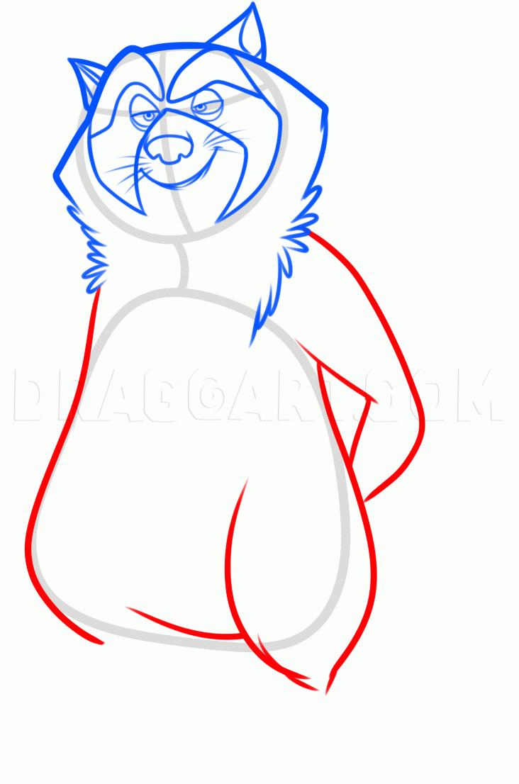 How To Draw Raccoon From The Nut Job Coloring Page Trace Drawing
