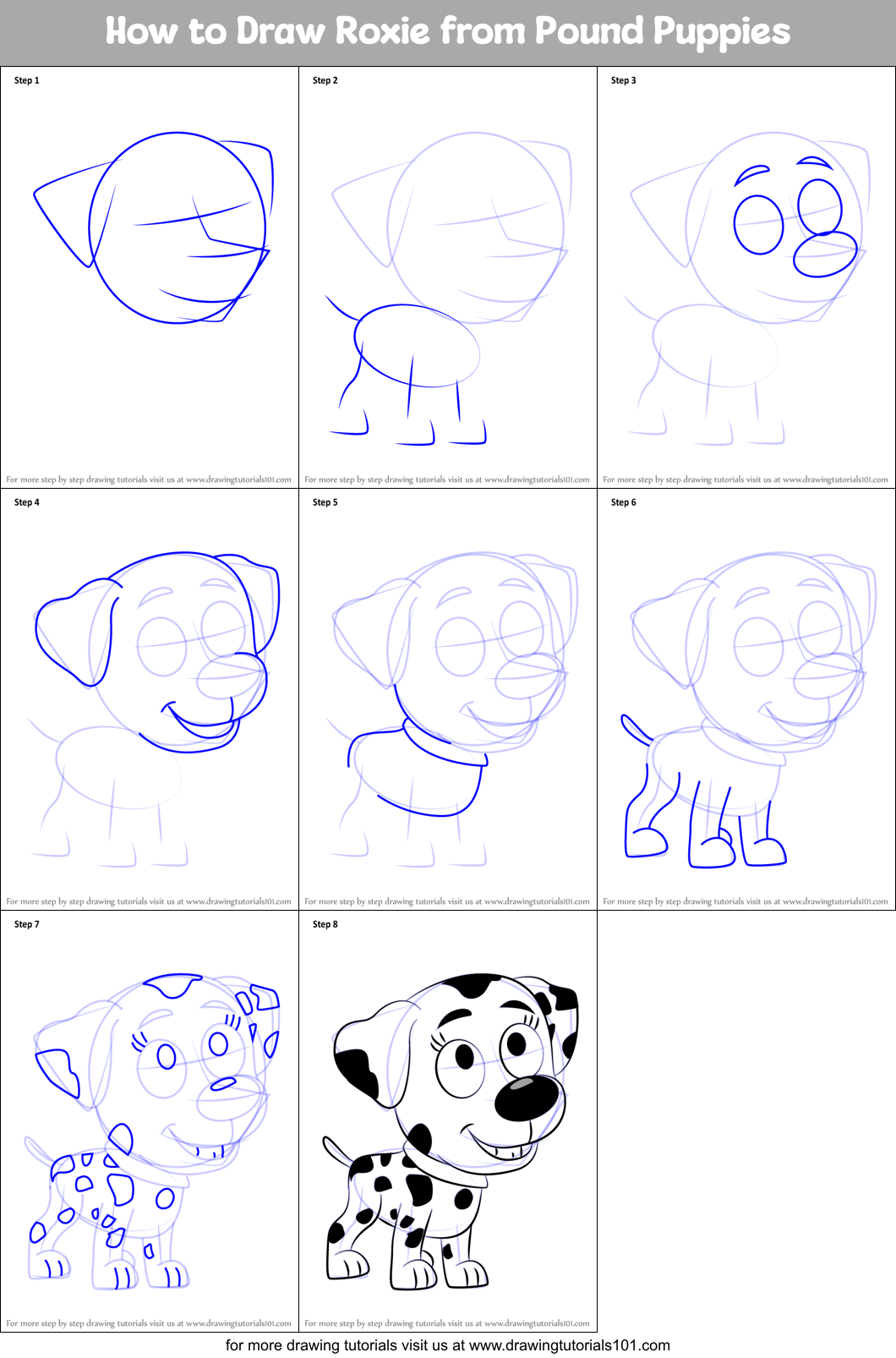 How To Draw Roxie From Pound Puppies Pound Puppies Step By Step DrawingTutorials101