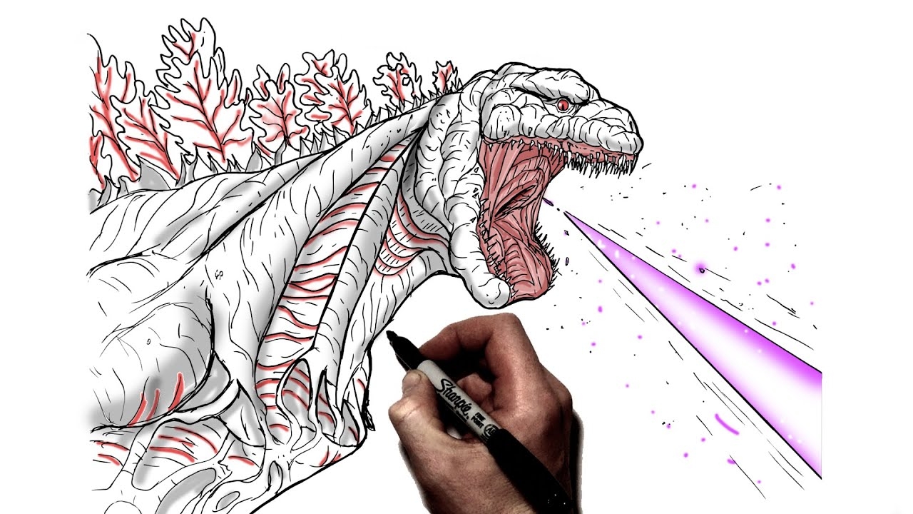 How To Draw Shin Godzilla Atomic Breath Step By Step Monsterverse YouTube
