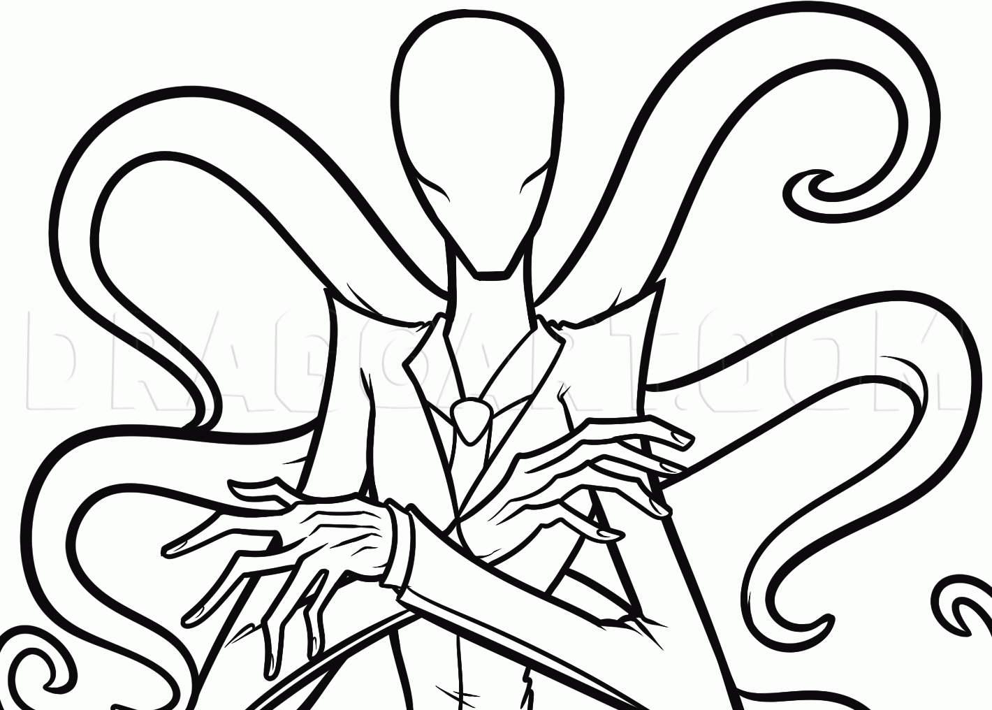The Slender Man Coloring Page Printable