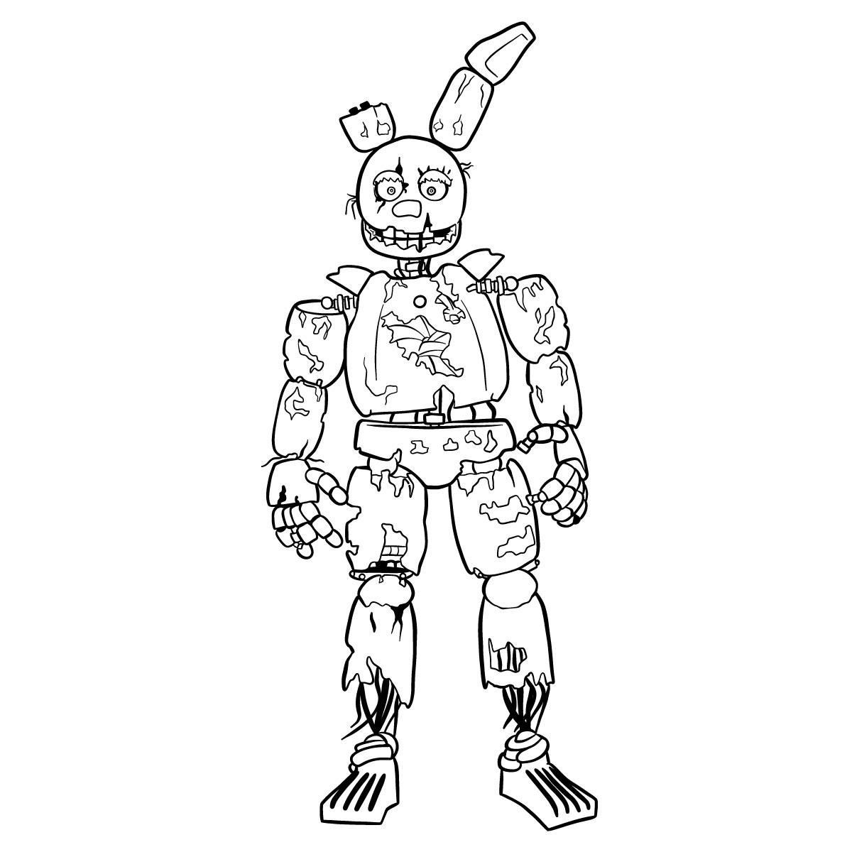 How To Draw Springtrap From FNAF 3 SketchOk