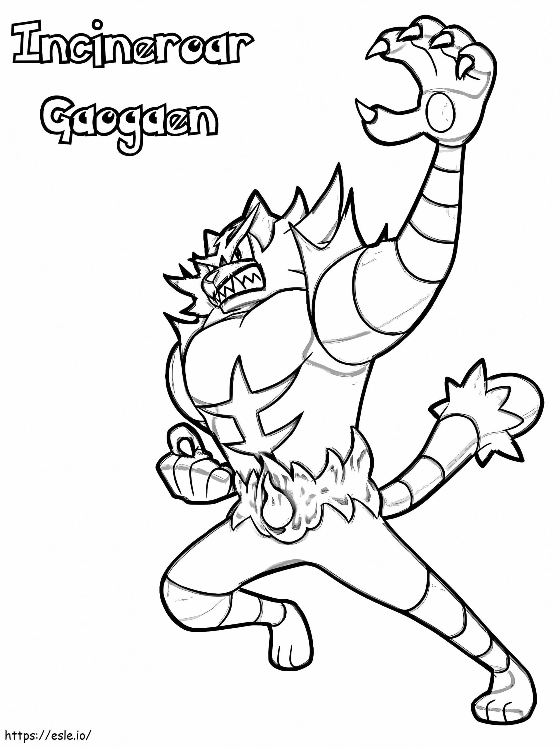 Incineroar Pokemon Coloring Page