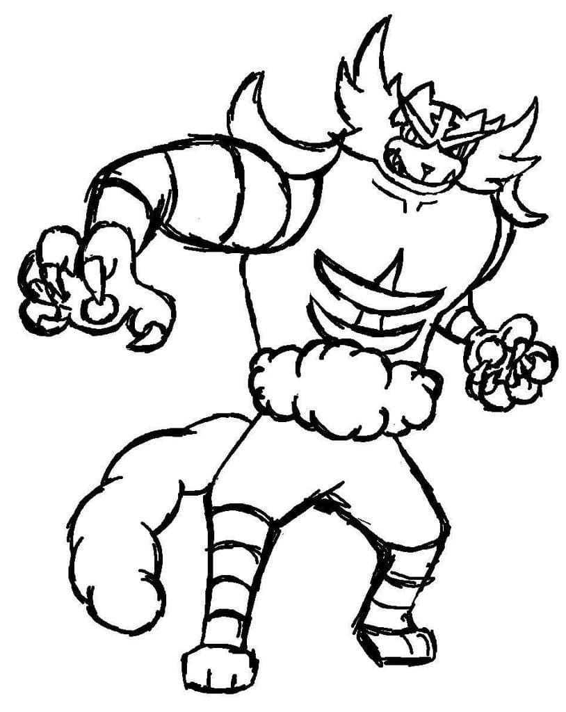 Incineroar 2 Coloring Page Printable