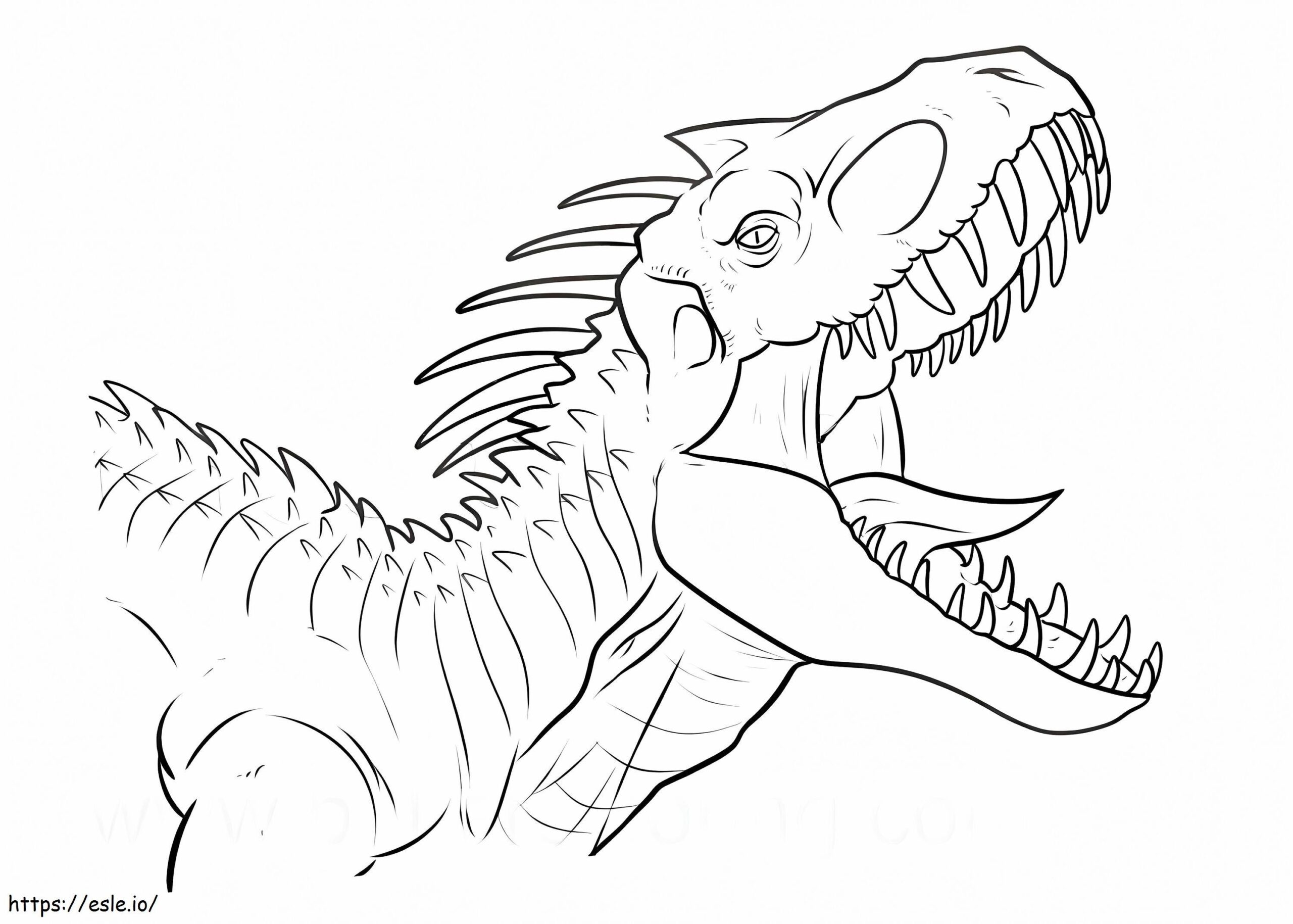 Indoraptor With Sharp Teeth Coloring Page