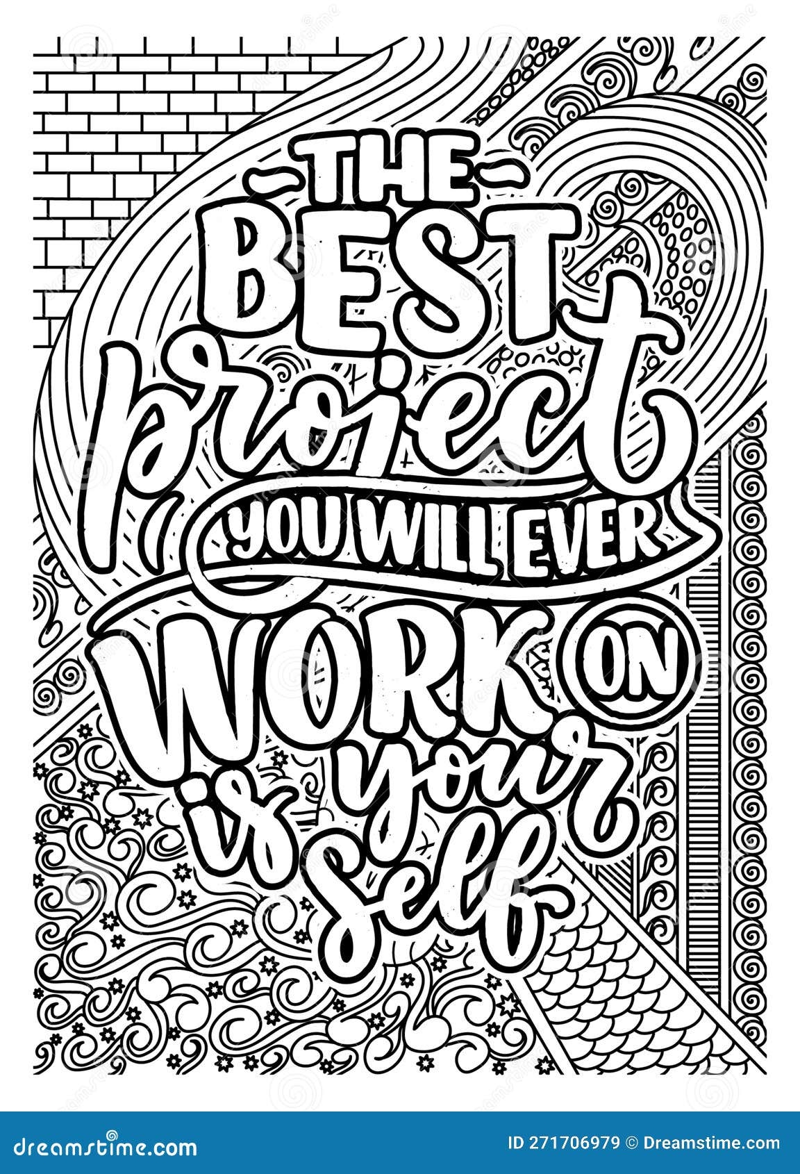 Inspirational Quote Coloring Pages For Adults Motivational Quotes Coloring Page Stock Illustration Illustration Of Symmetry Colours 271706979