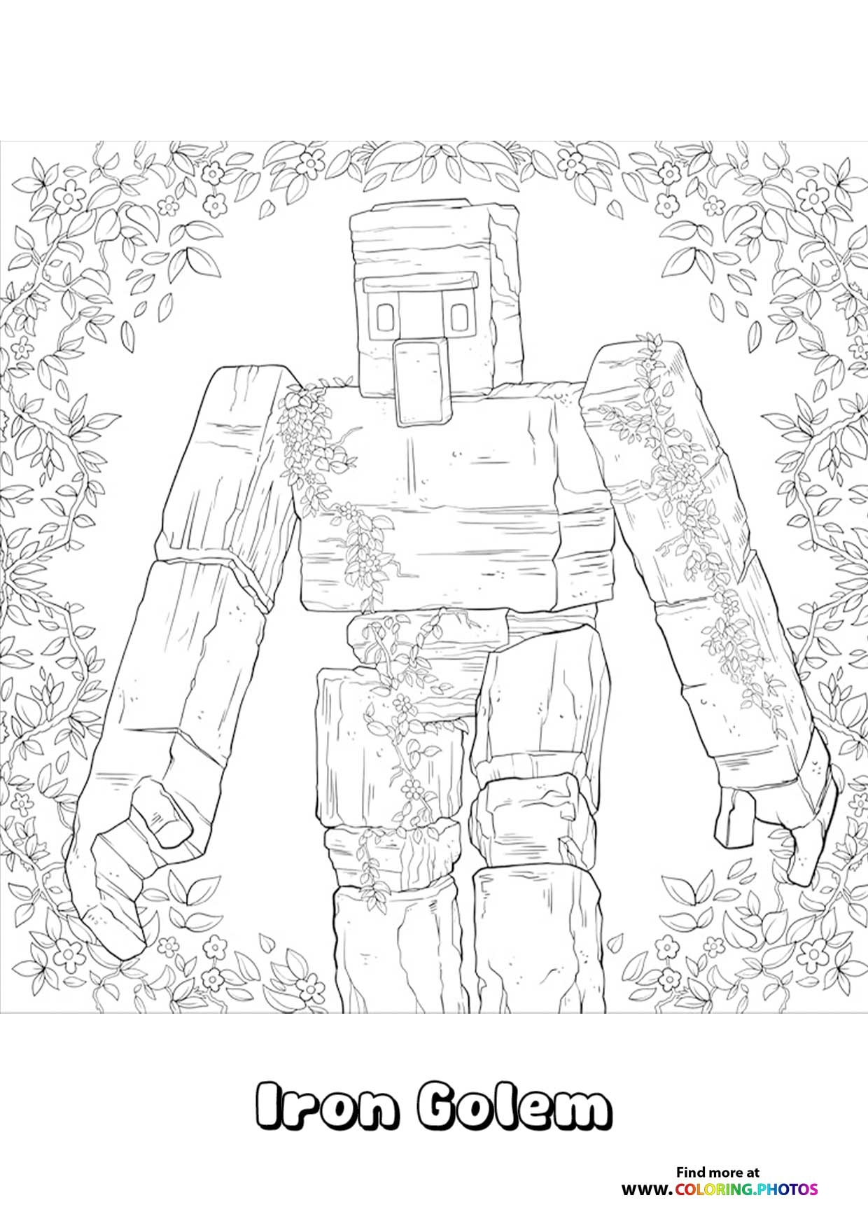 Iron Golem From Minecraft Movie Coloring Pages For Kids