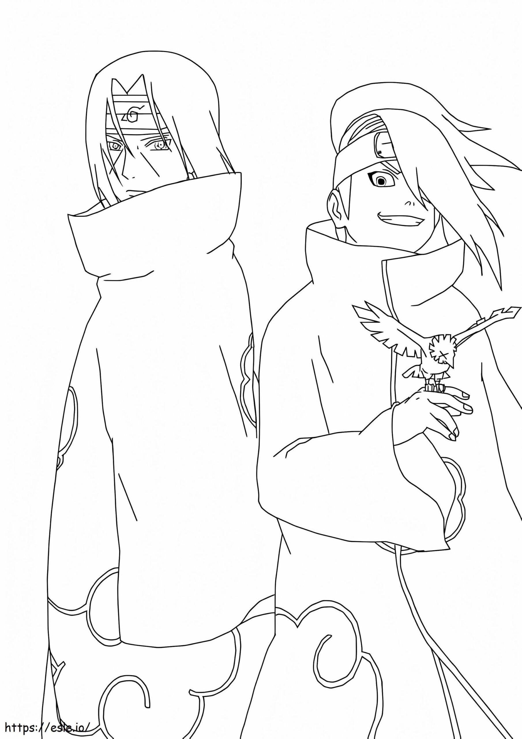 Itachi Y Deidara Coloring Page