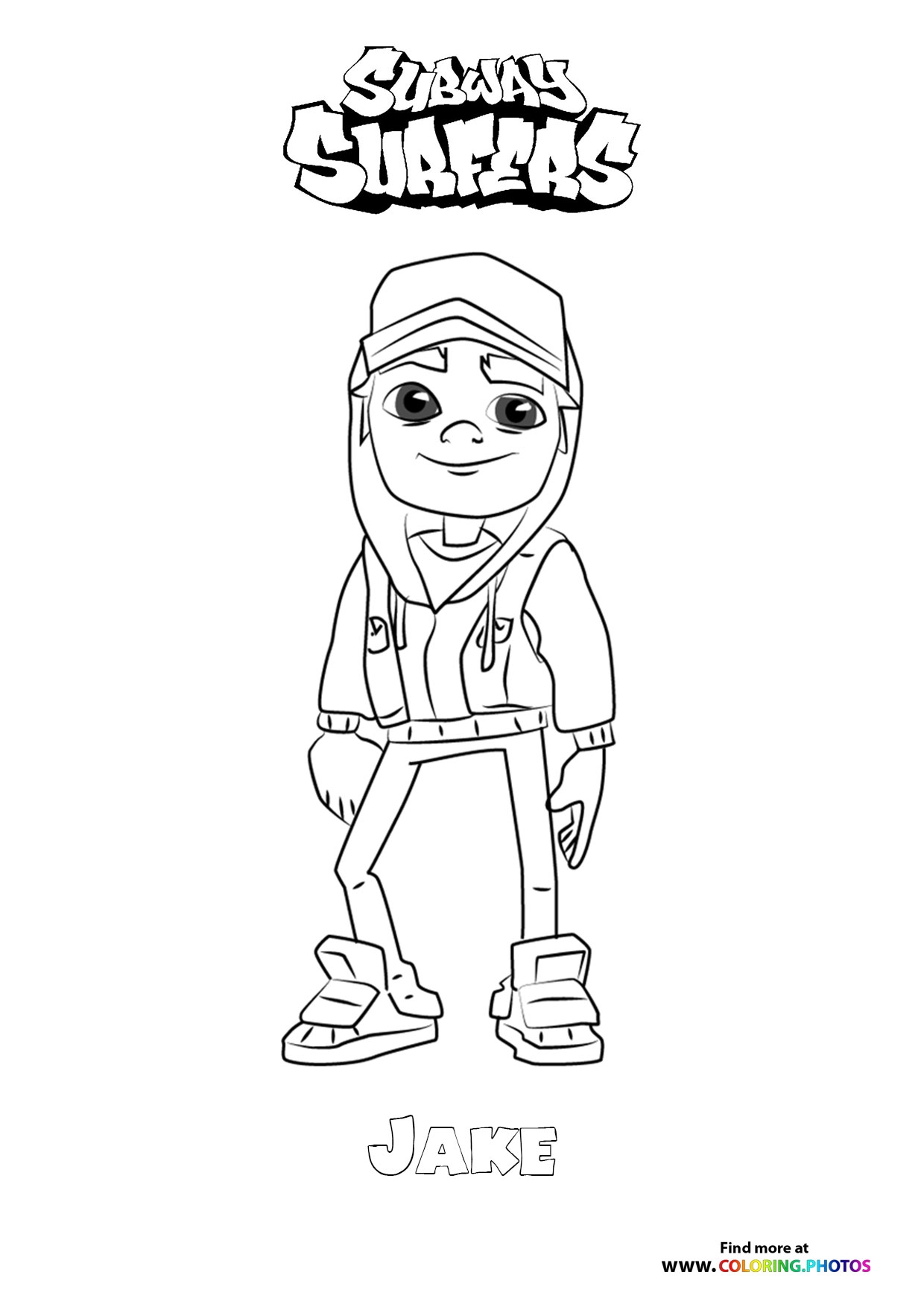 Jake From Subway Surfers Coloring Pages For Kids