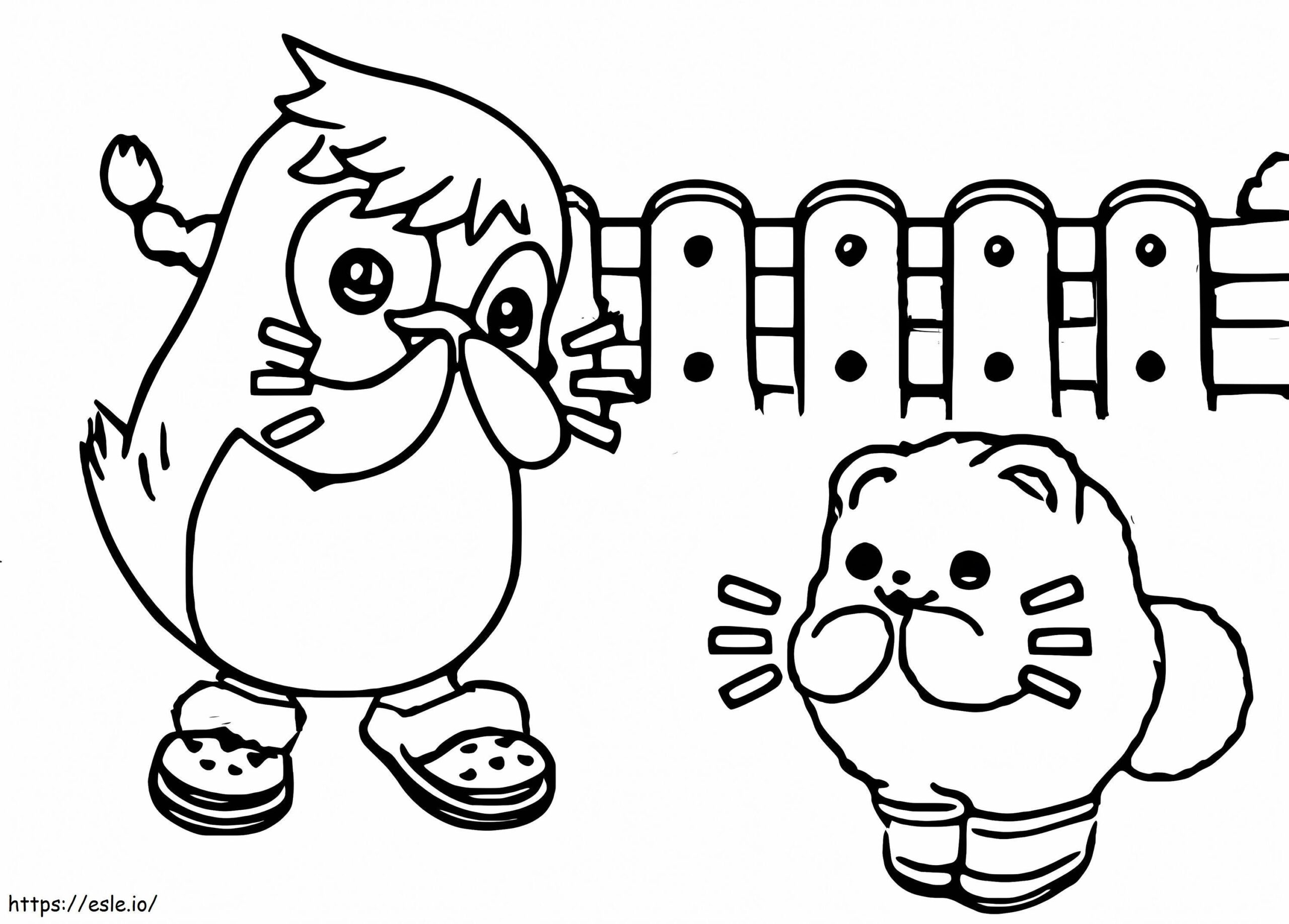 Jessie And Bada From Badanamu Coloring Page