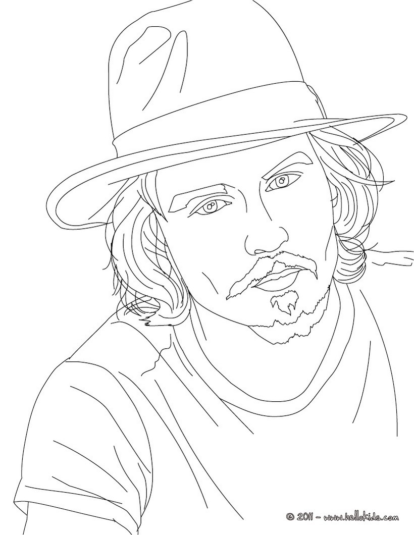 Johnny Depp Coloring Pages Hellokids