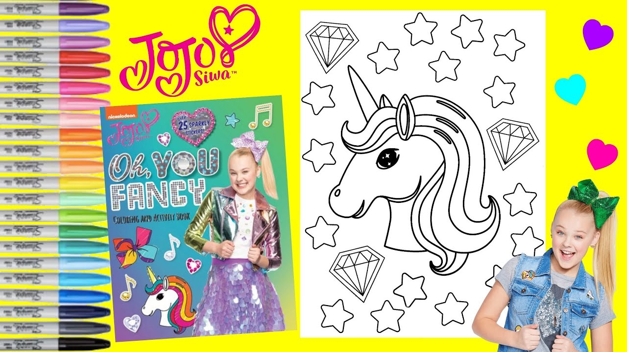 Jojo Siwa Coloring Book Page Nickelodeon Jojo Oh You Fancy Coloring And Activity Unicorn YouTube