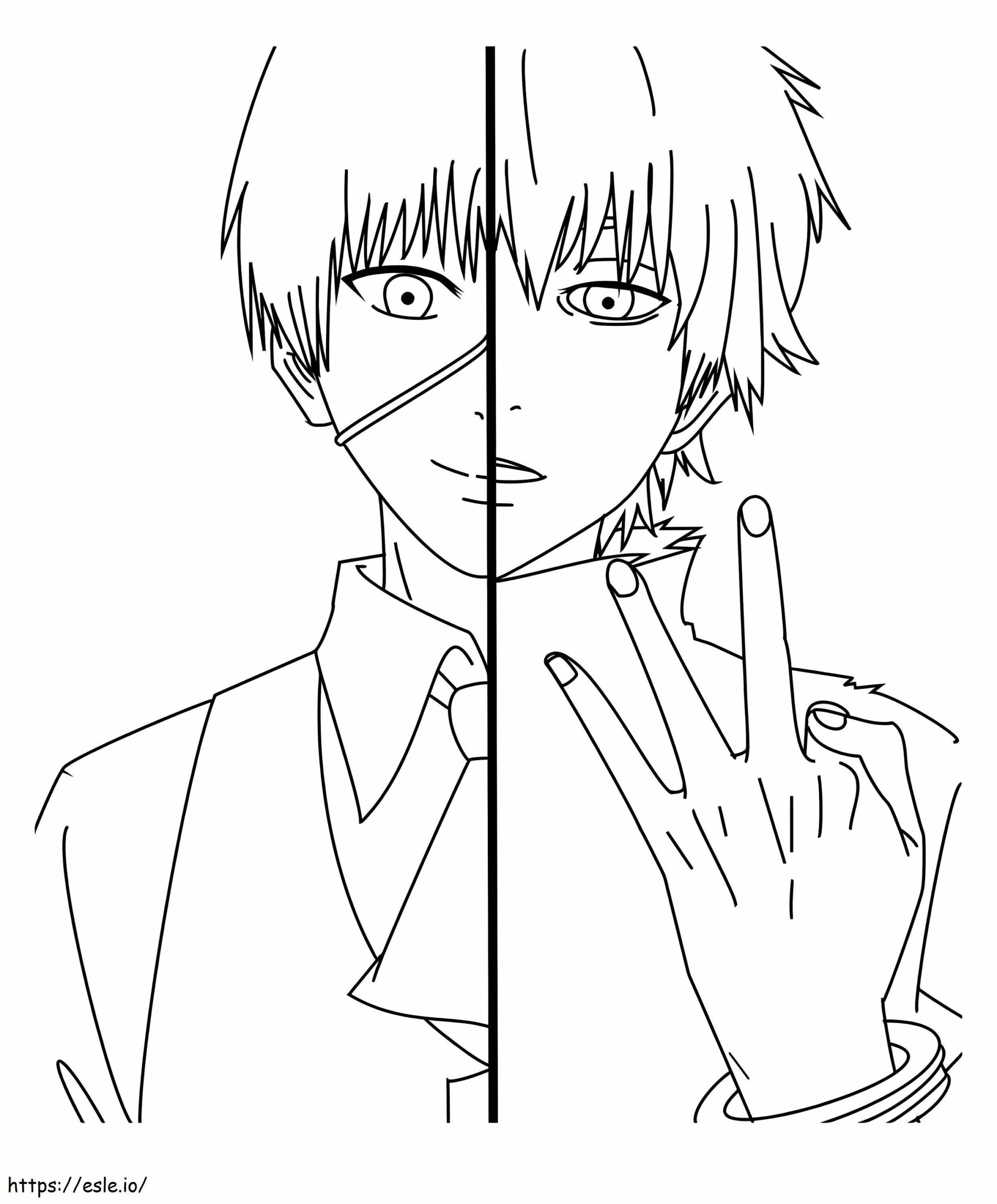 Kaneki Ken Dos Personalities Coloring Page
