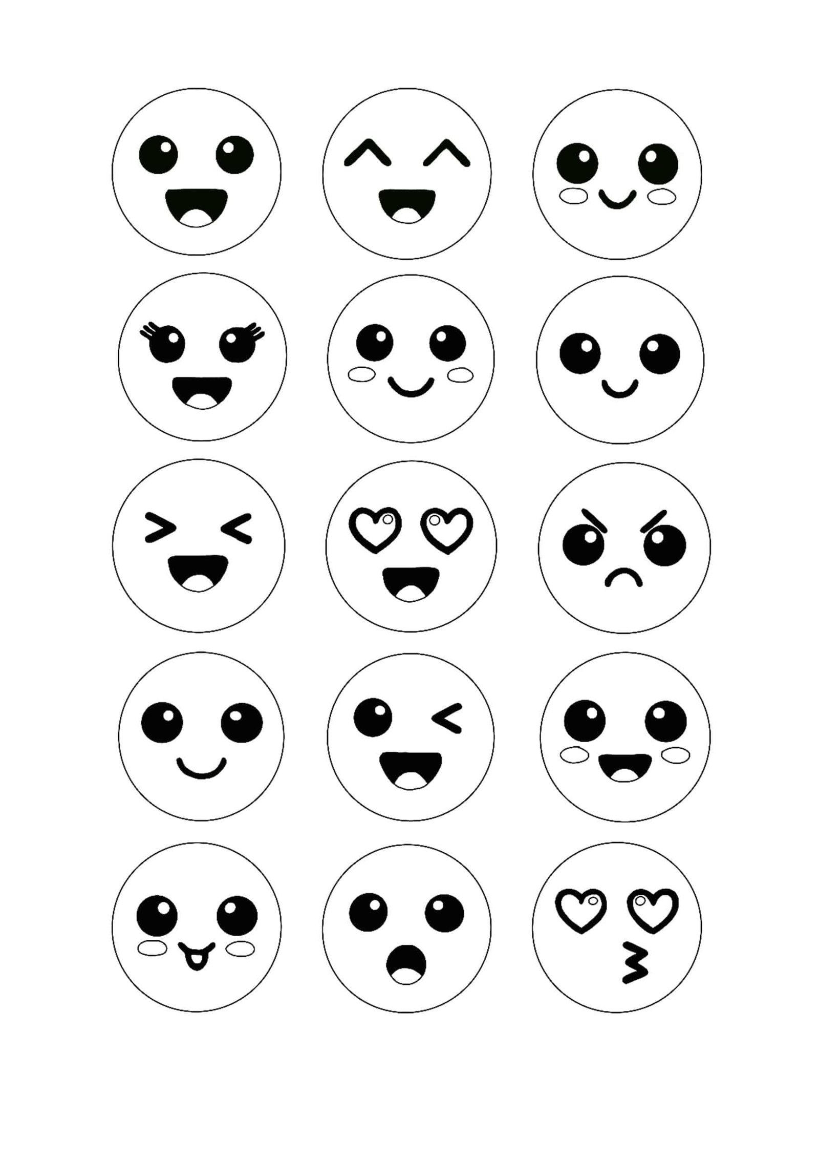 Kawaii Emoji Coloring Pages 2 Free Printable Coloring Sheets 2021 