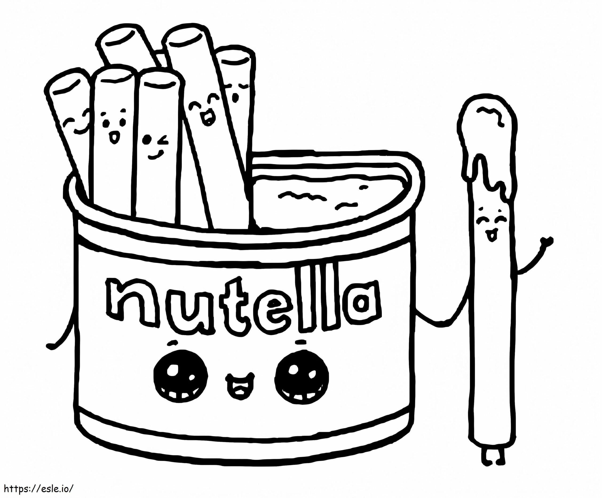 Kawaii Nutella 5 Coloring Page