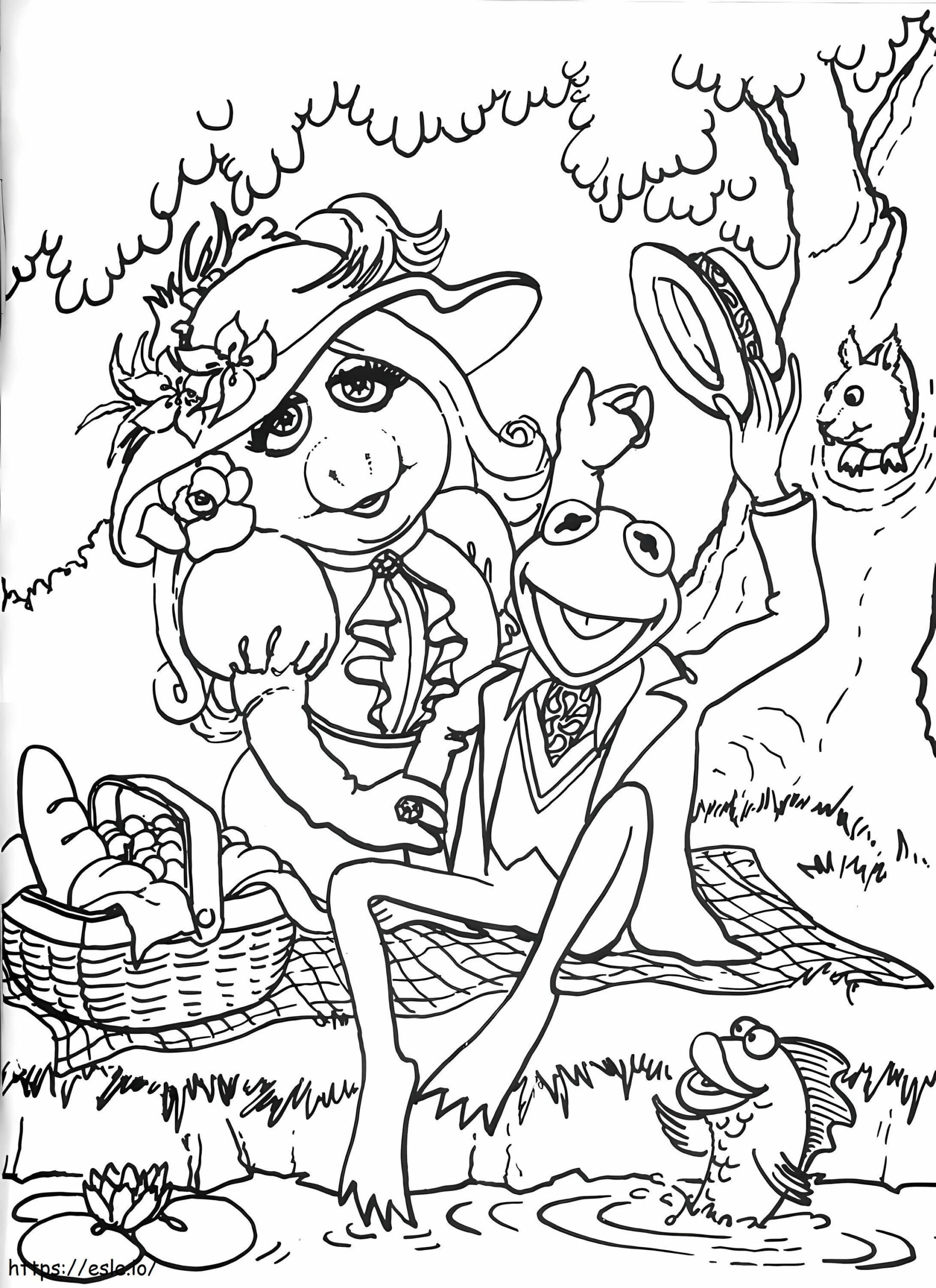 Kermit The Frog And Miss Piggy 1 Coloring Page