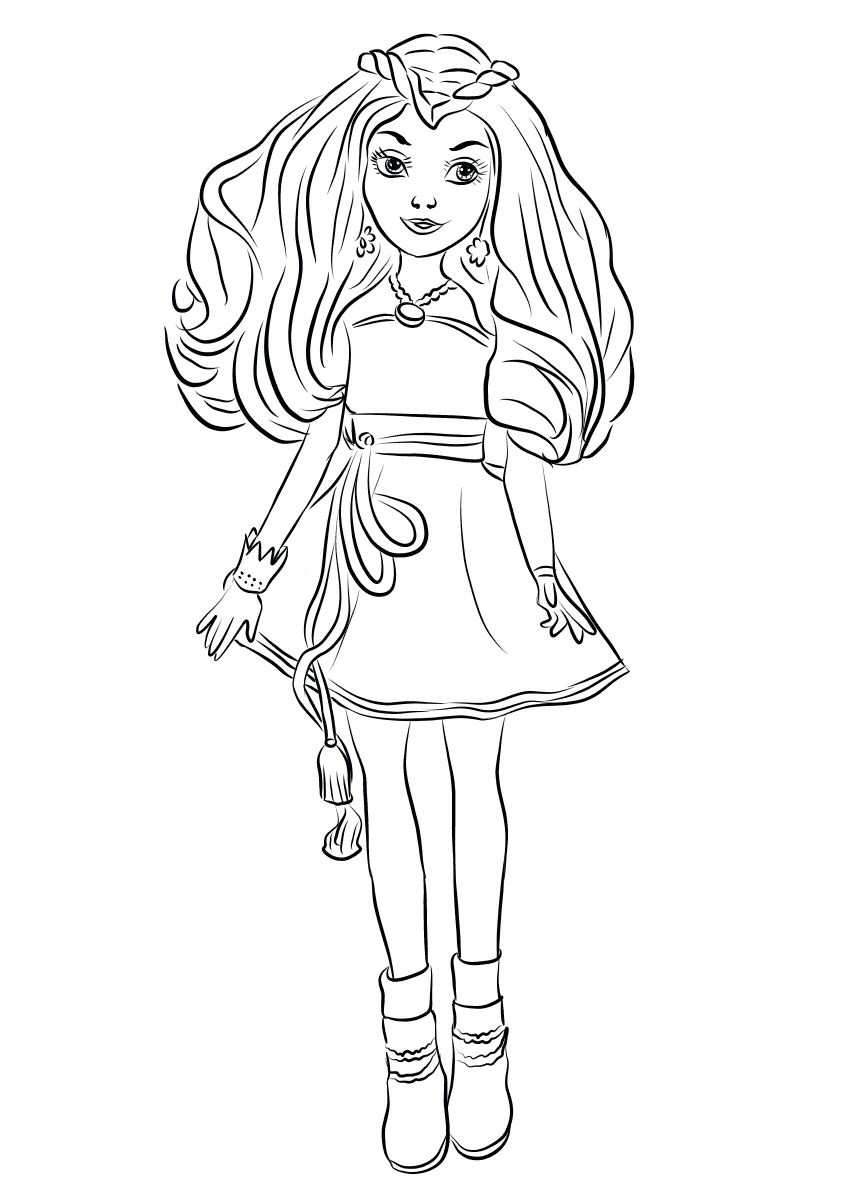 Kids n fun Coloring Page Disney Descendant Wicked World Evie 1