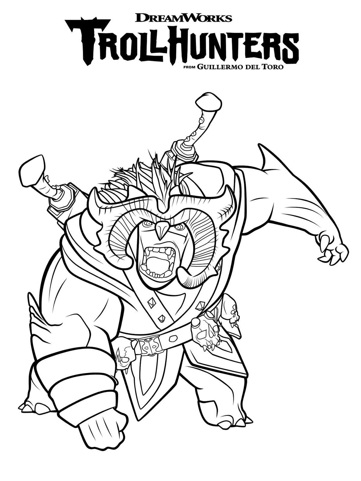 Kids n fun Coloring Page Trollhunters Scary Bular